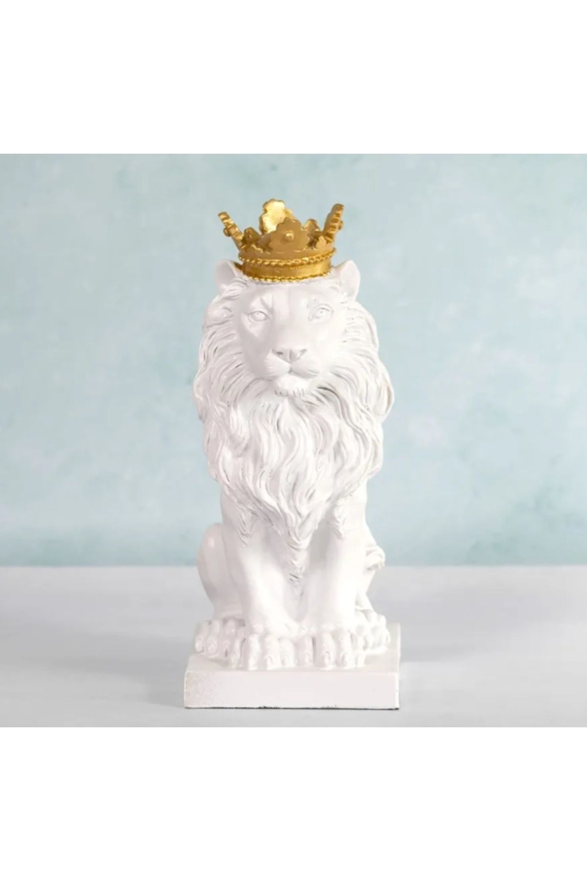 Le Atölye Aslan Kral Dekoratif Biblo Beyaz 22cm