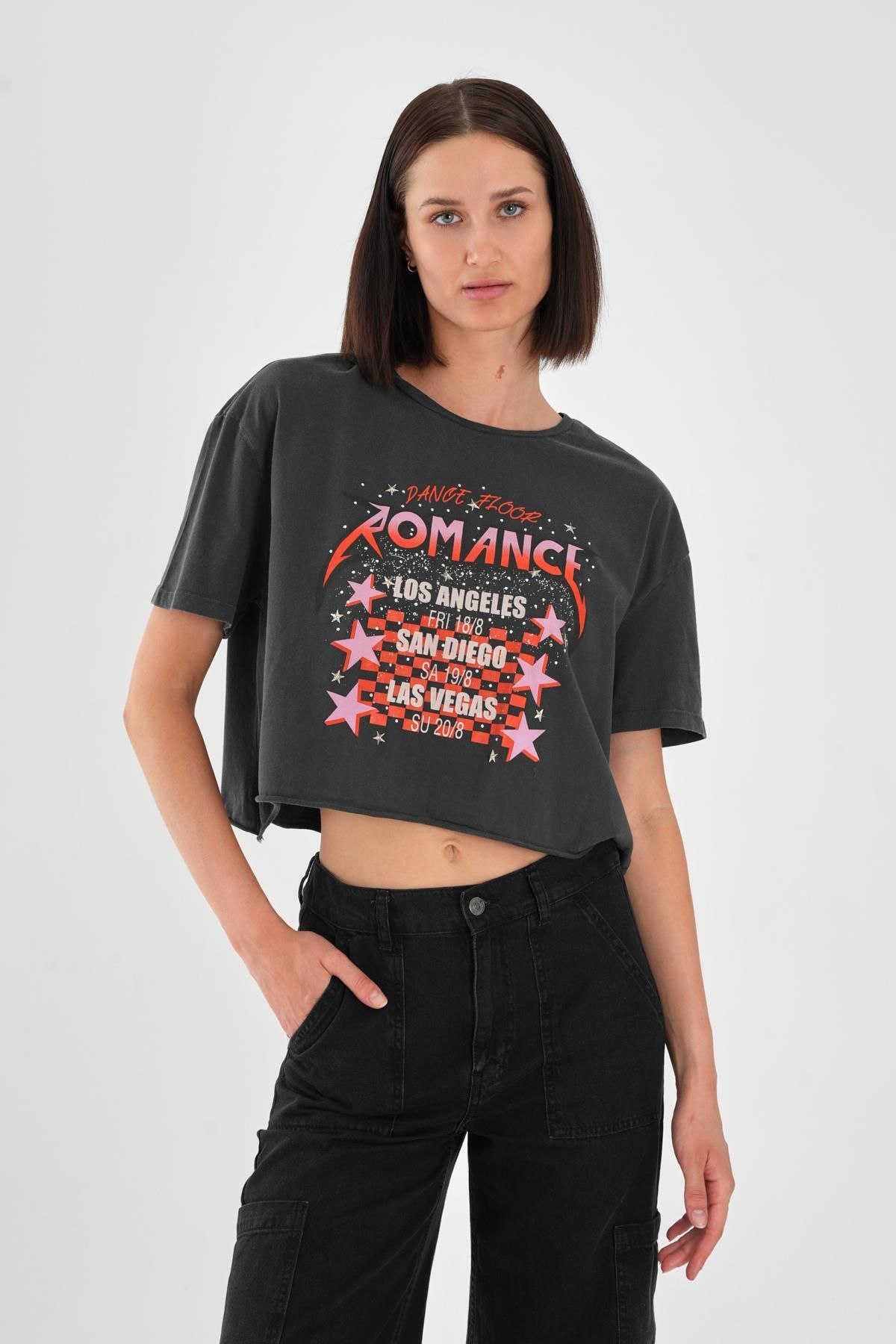 ALEXANDERGARDI Baskılı Kısa Kollu Crop T-shirt