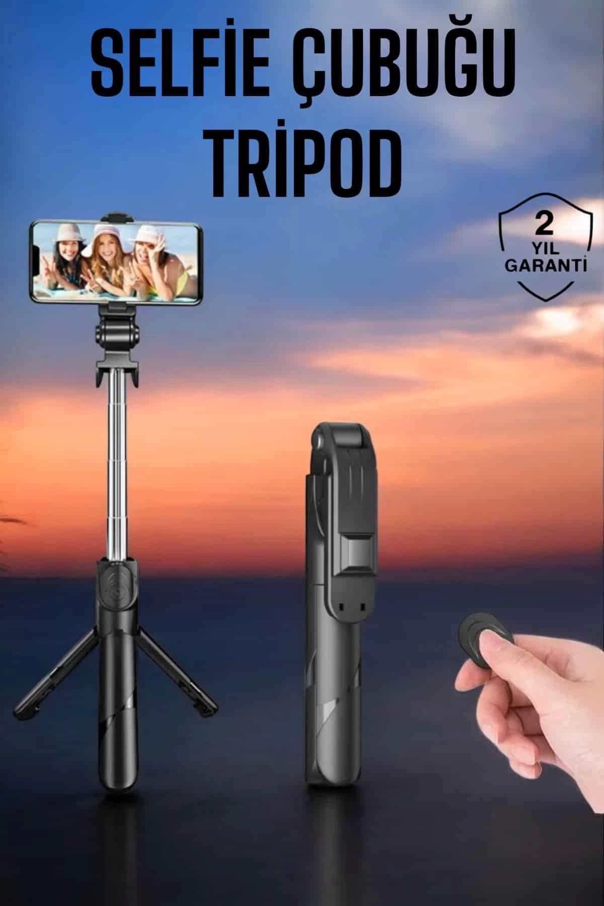 ÇAVDAR Tripod Kablosuz Bluetooth Bağlantılı Selfie Çubuğu 360 Derece Dönebilen