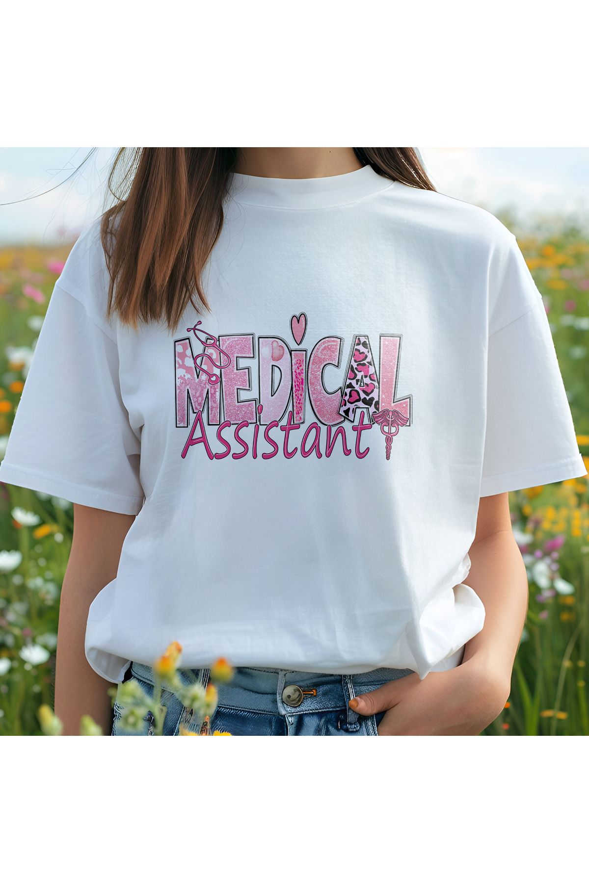 giftkonsept Medical Assistant Hemşire Hediyelik %100 Pamuklu Regular Beyaz Tişört