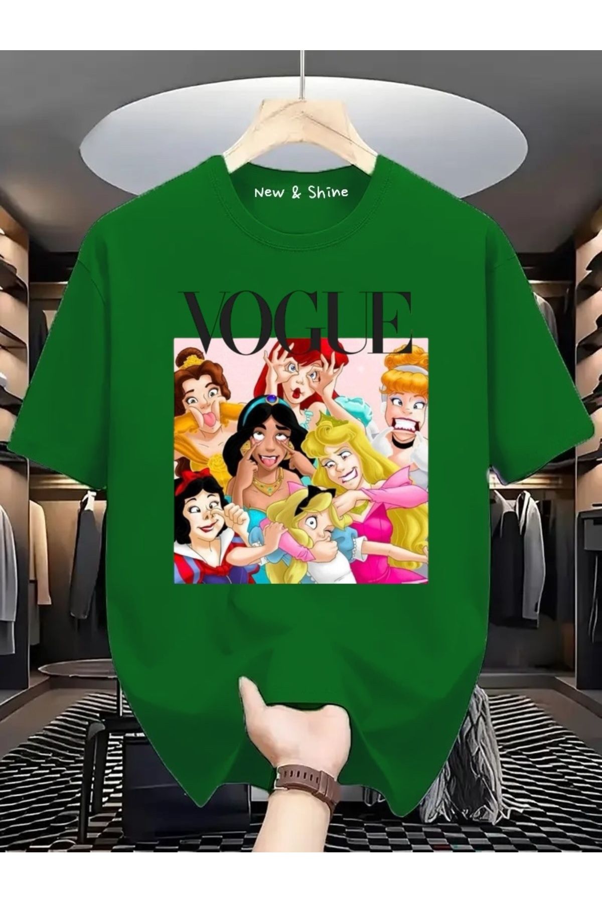 New Shine Prensesler Baskılı Oversize T-Shirt