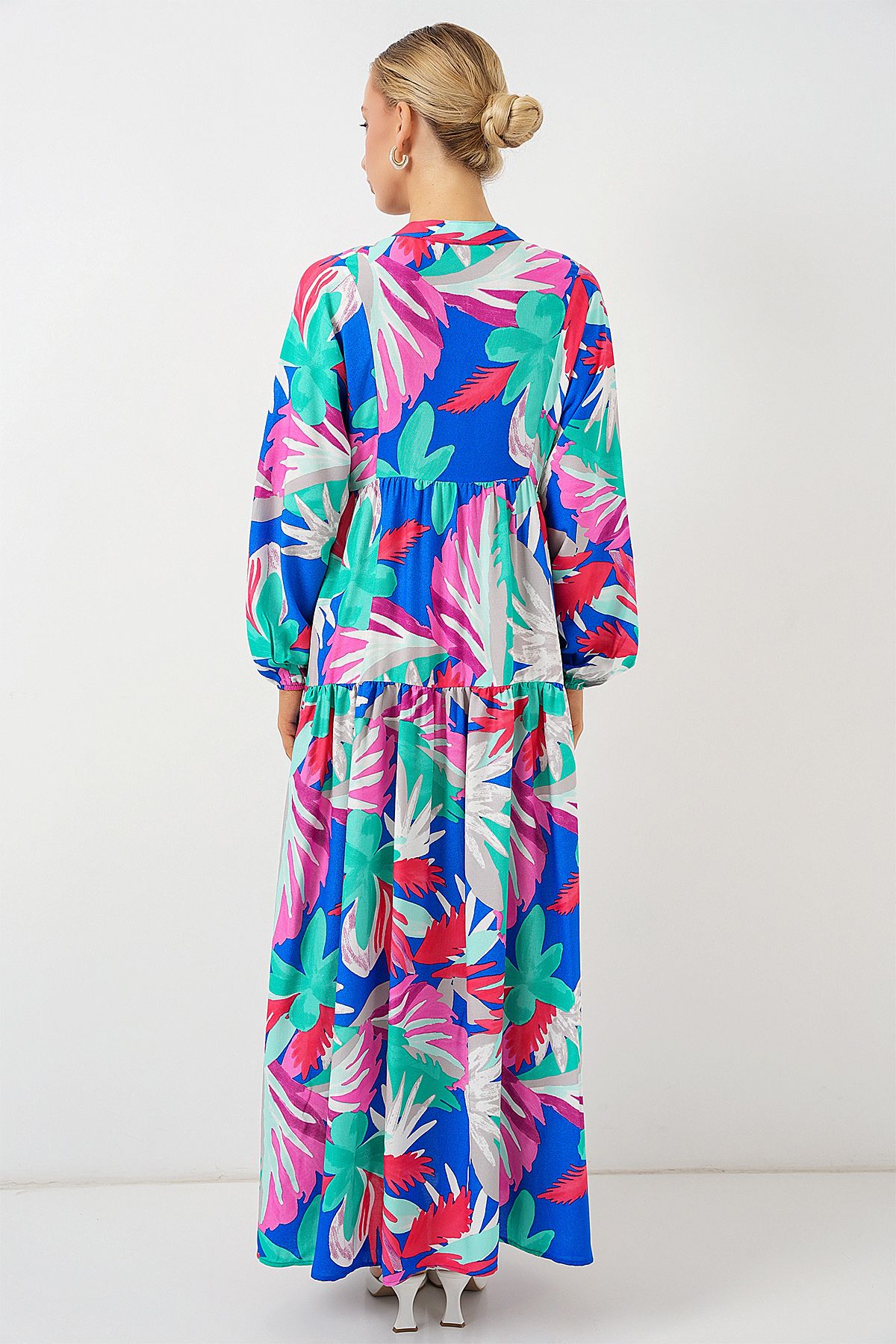 Bigdart-2423 Authentic Patterned Hijab Dress - D.Pink 6
