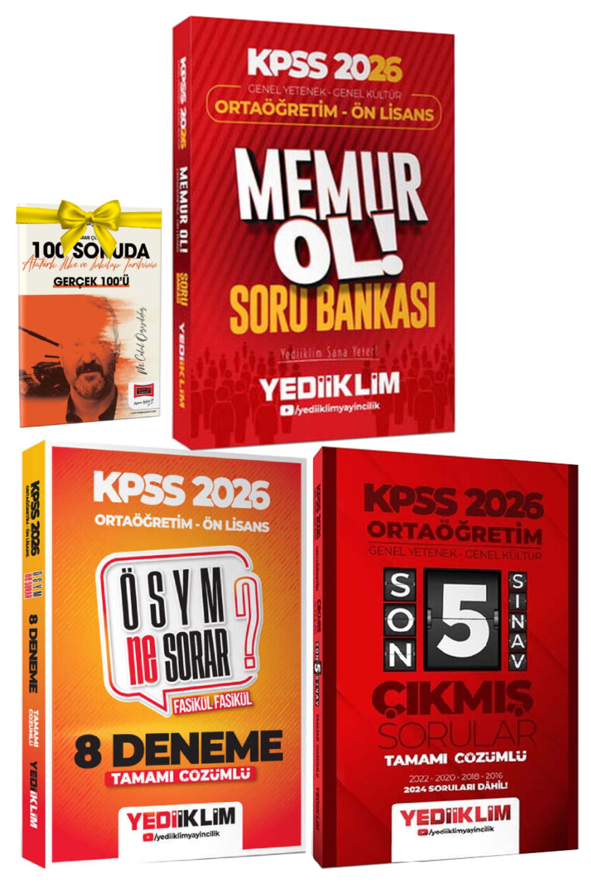 Yediiklim Yayınları 2026 Yediiklim KPSS Ortaöğretim Ön Lisans Soru Bankası+Ortaöğretim Ön Lisans Deneme+Çıkmış Sorular