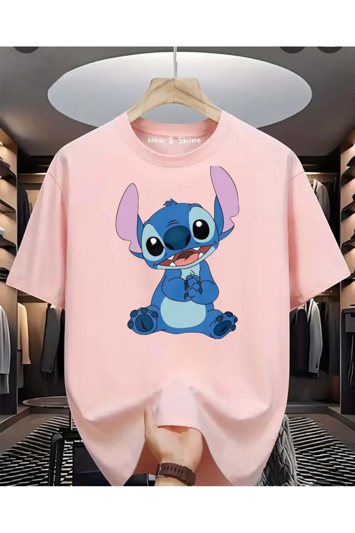 New Shine Stitch Baskılı Oversize T-Shirt