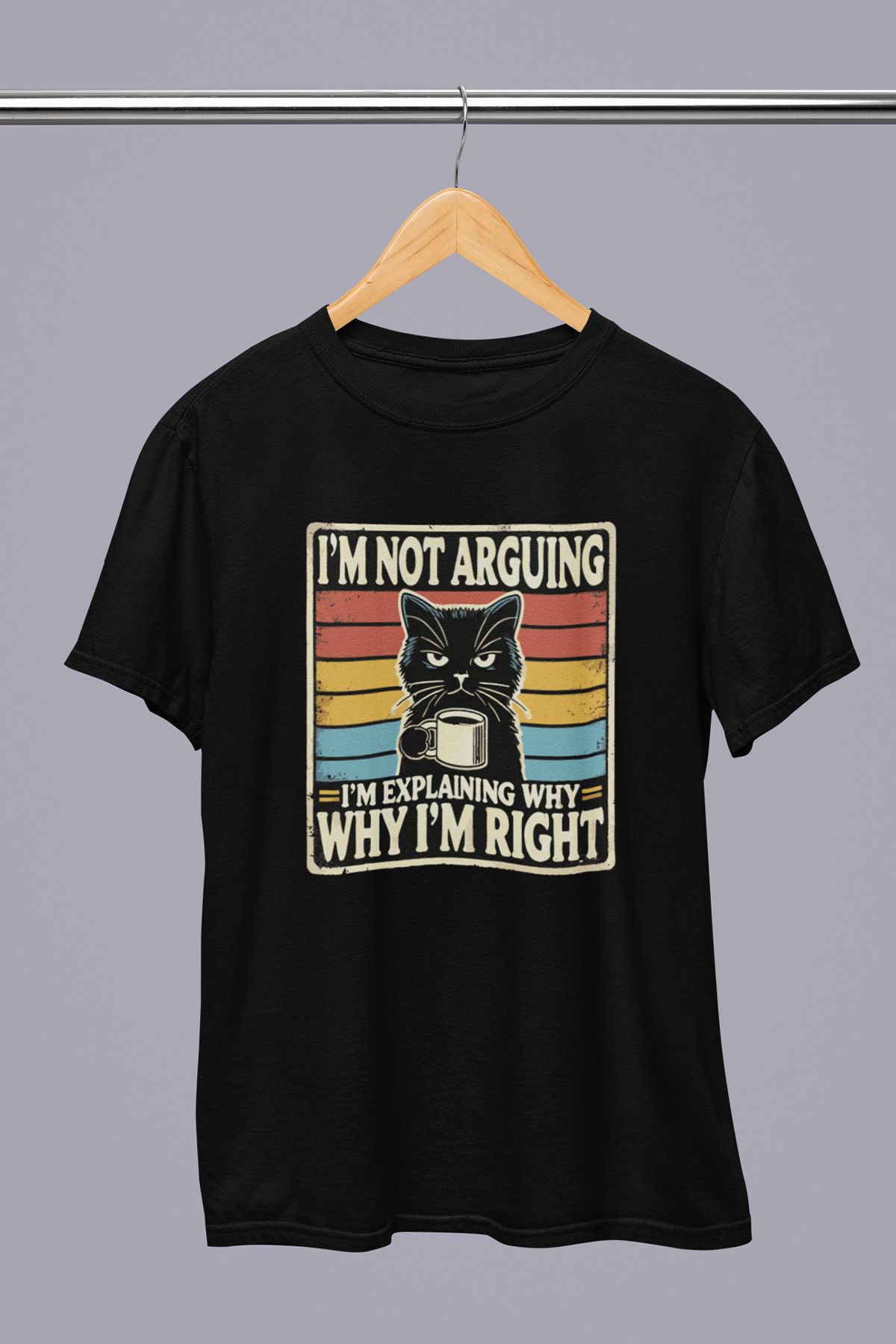 giftkonsept I Am Not Arguing I Am Explaining Why I Am Right Komik Hediyelik %100 Pamuklu Regular Siyah Tişört