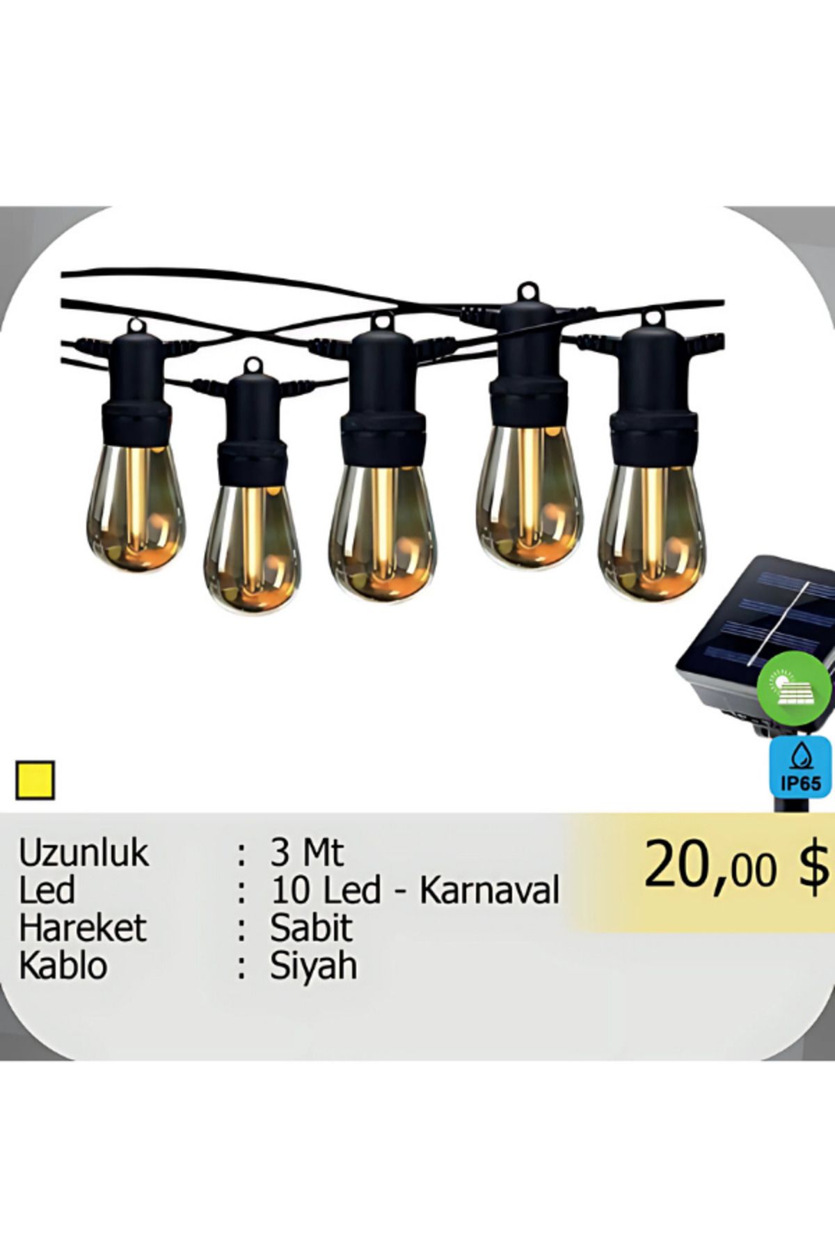 ELKHOUSE ElektrikHouse LED Peri Işığı 10 Led - Karnaval Animasyonlu - 3 Metre
