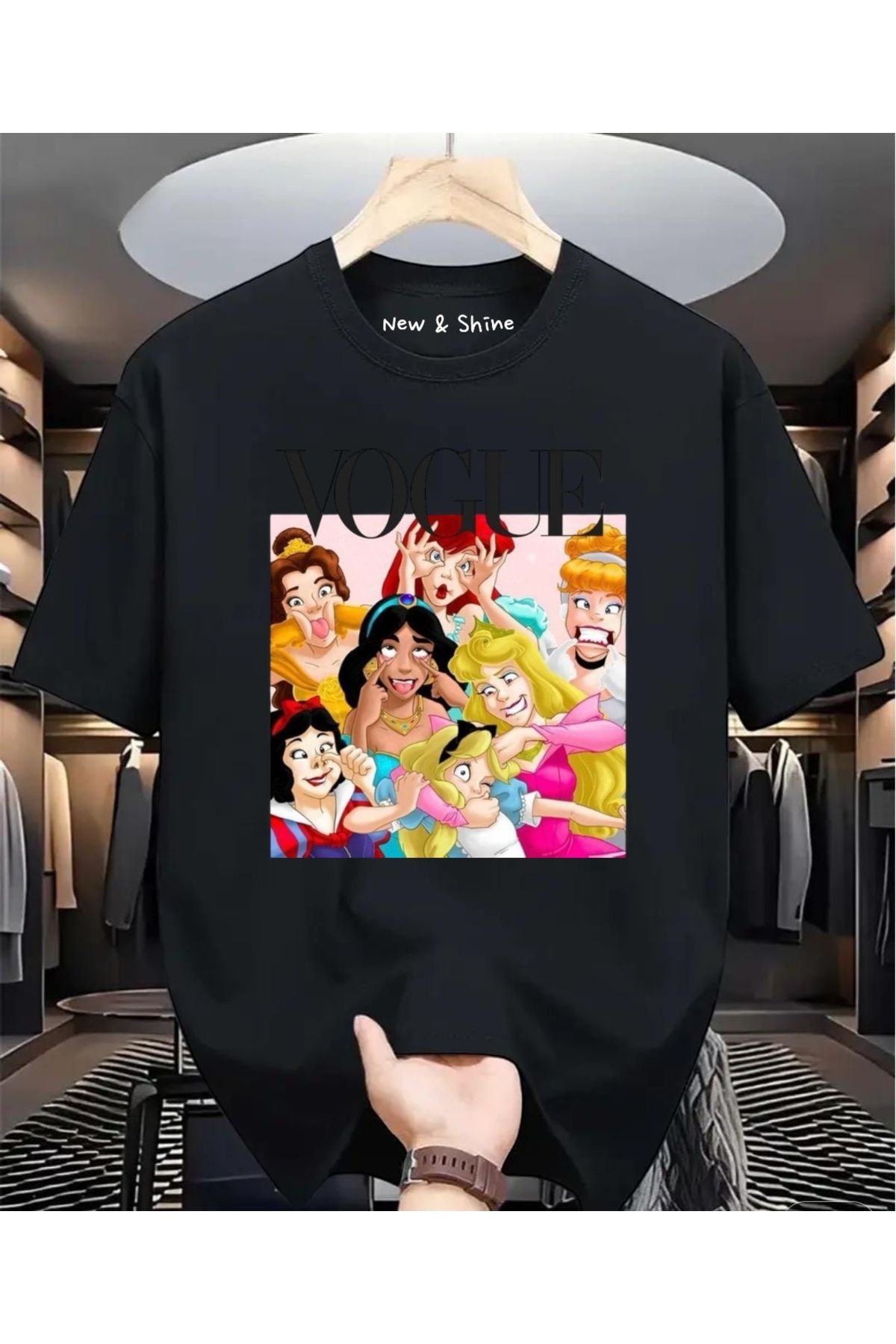 New Shine Prensesler Baskılı Oversize T-Shirt