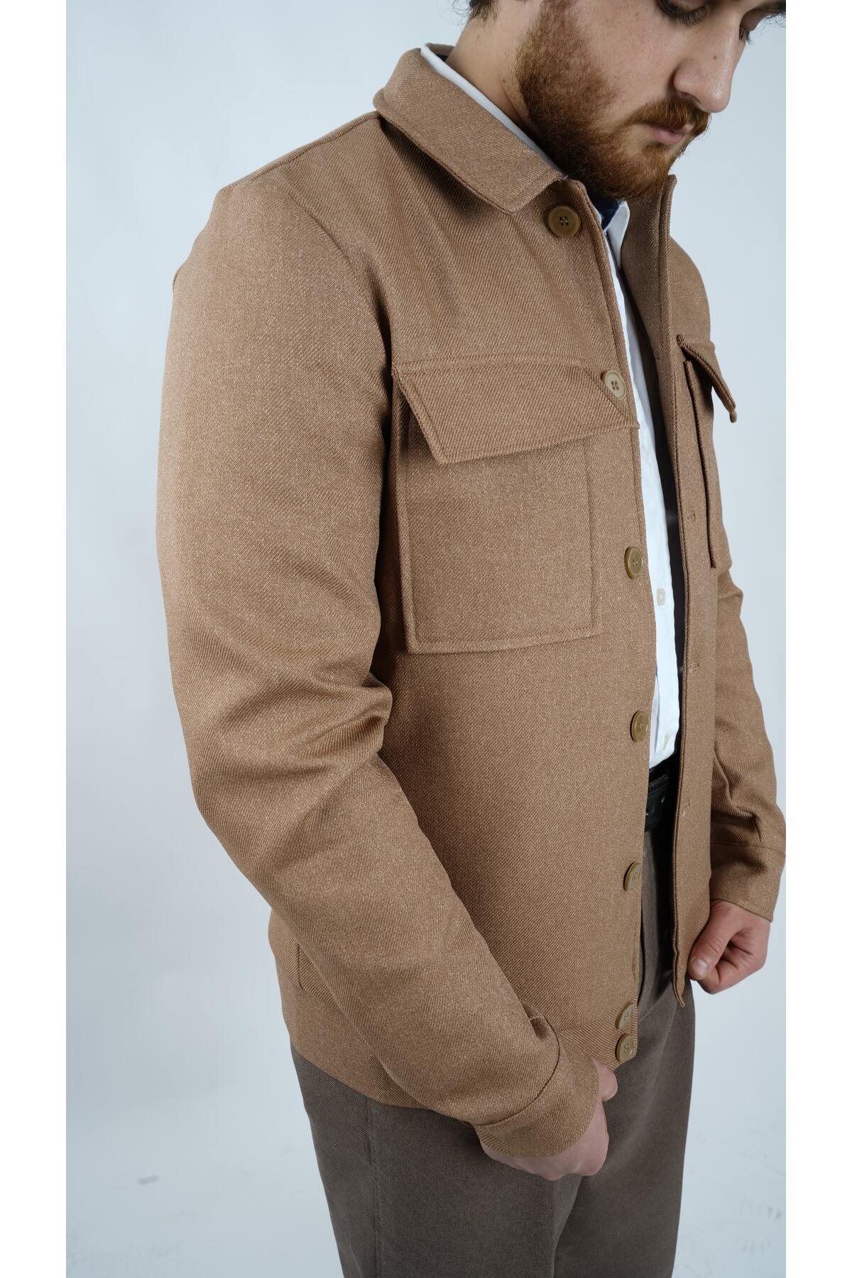 Koch London  Erkek Camel Renk Regular Fit Cepli Mevsimlik Ceket - Görsel 3