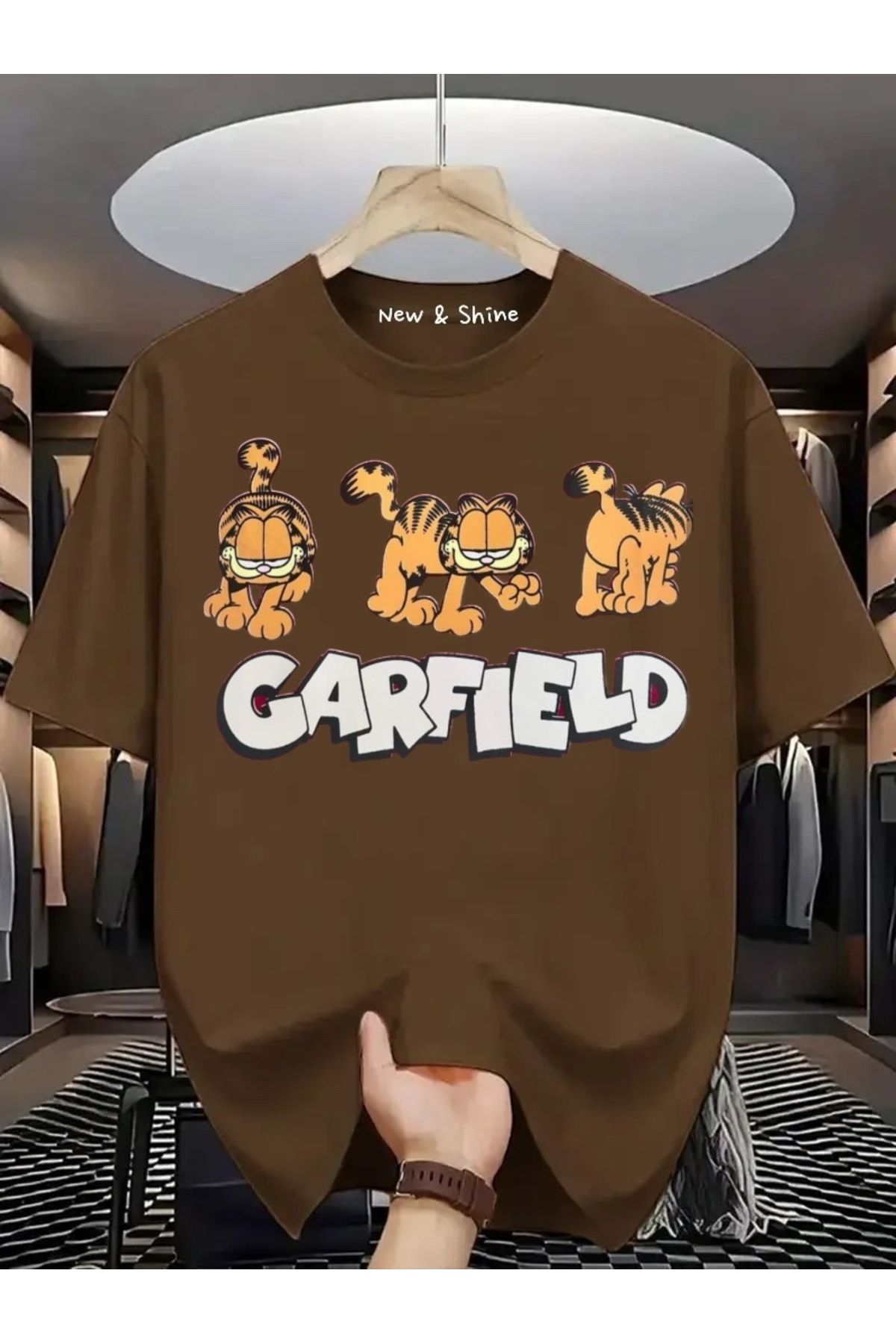 New Shine Garfield Baskılı Oversize T-Shirt