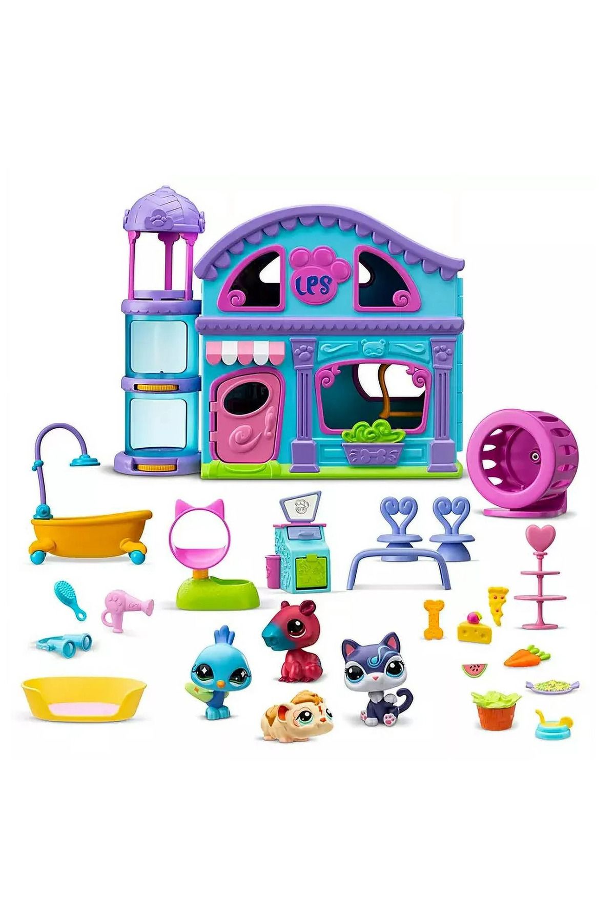 Littlest Pet Shop LPS Minişler Littlest Pet Shop Deluxe Miniş Evi Oyun Seti - 4 Figürlü ve 20 Aksesuarlı