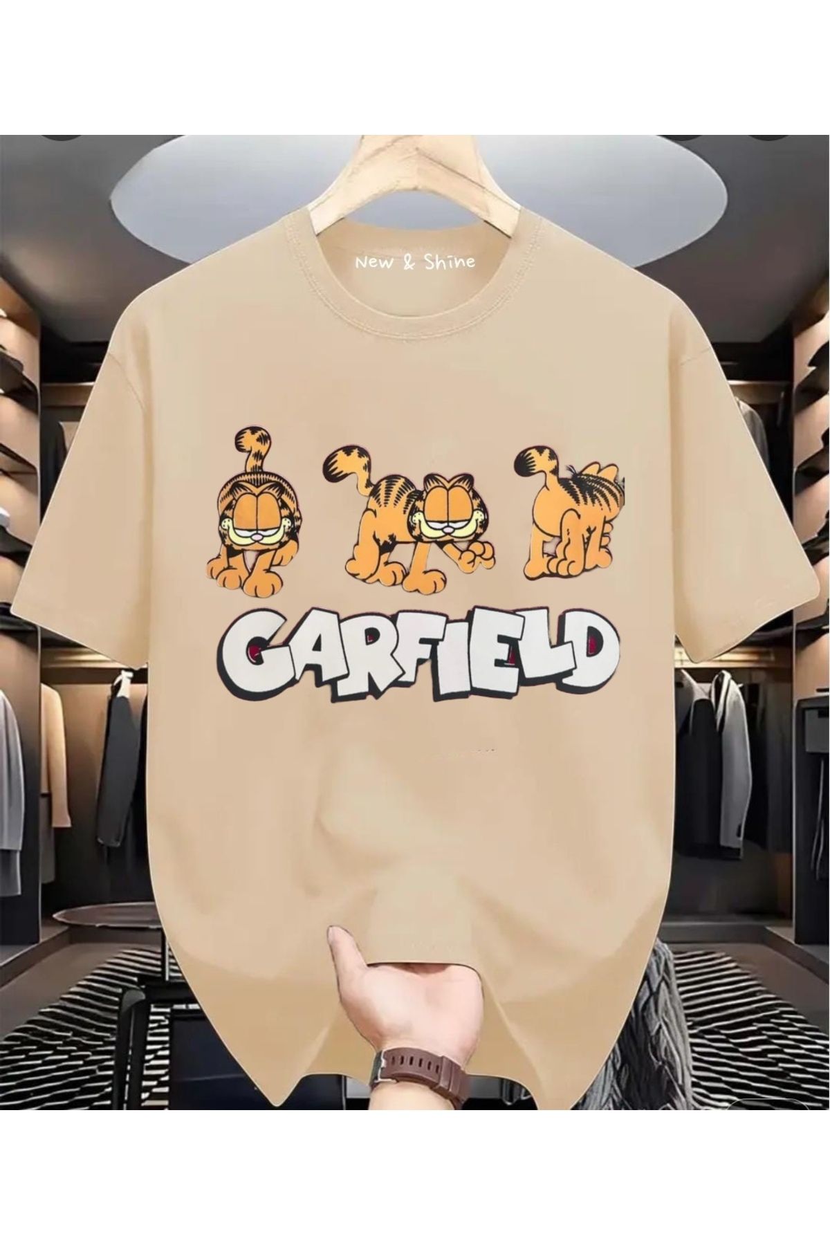 New Shine Garfield Baskılı Oversize T-Shirt