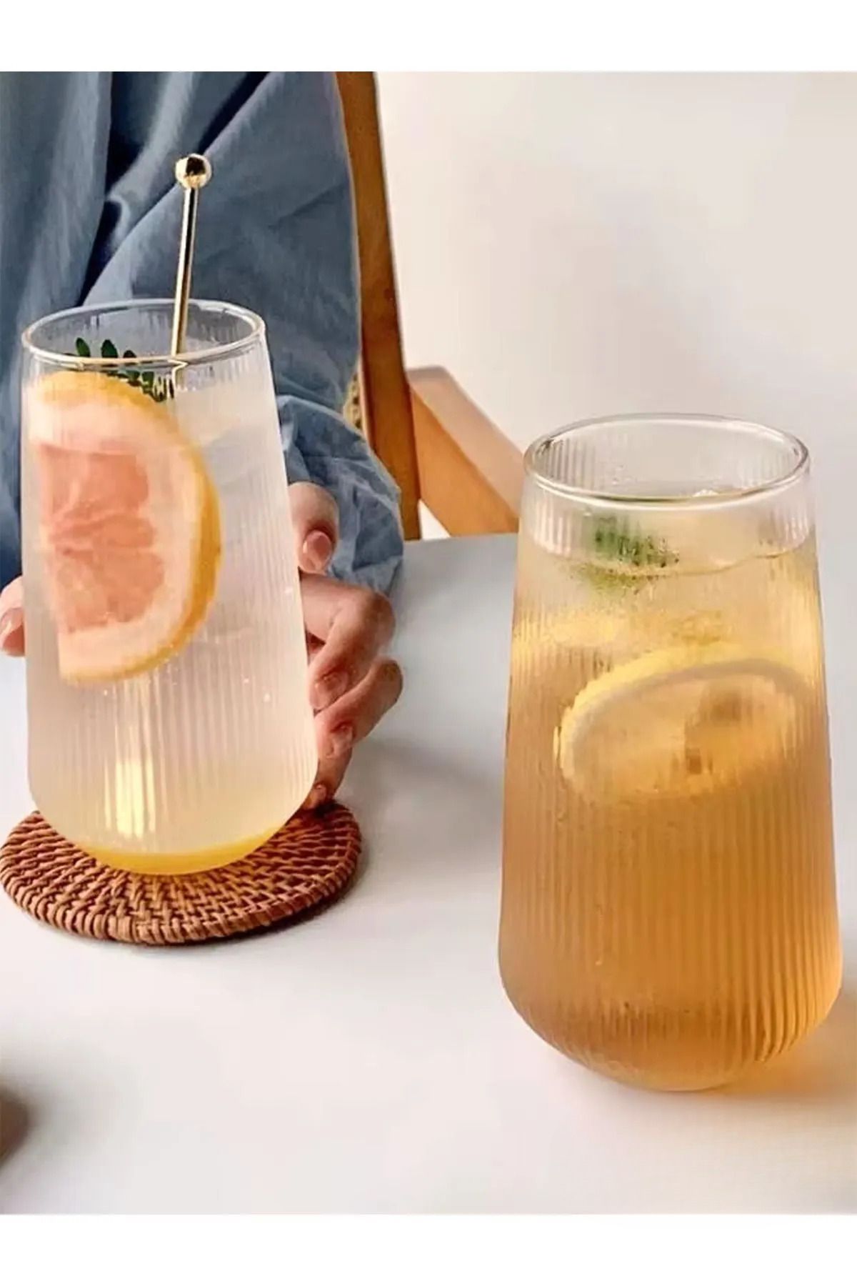 DEZİ Modern Tasarımlı Isıya Dayanıklı Borosilikat 500ML Cam Sunum Bardağı Origamicup
