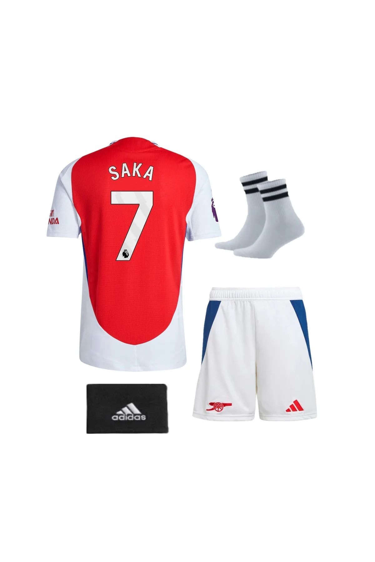 FERSA SPOR Arsenal 2025 Sezon Saka Kırmızı Beyaz Futbol Çocuk Forması 4'Lü SEt