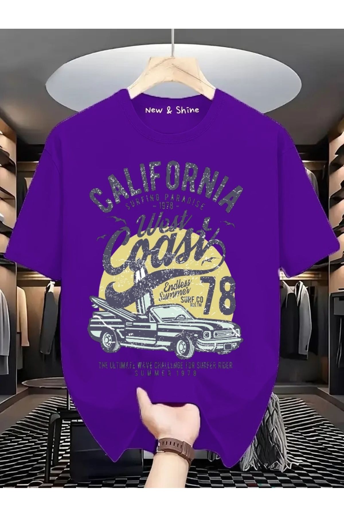 New Shine California Baskılı Oversize T-Shirt