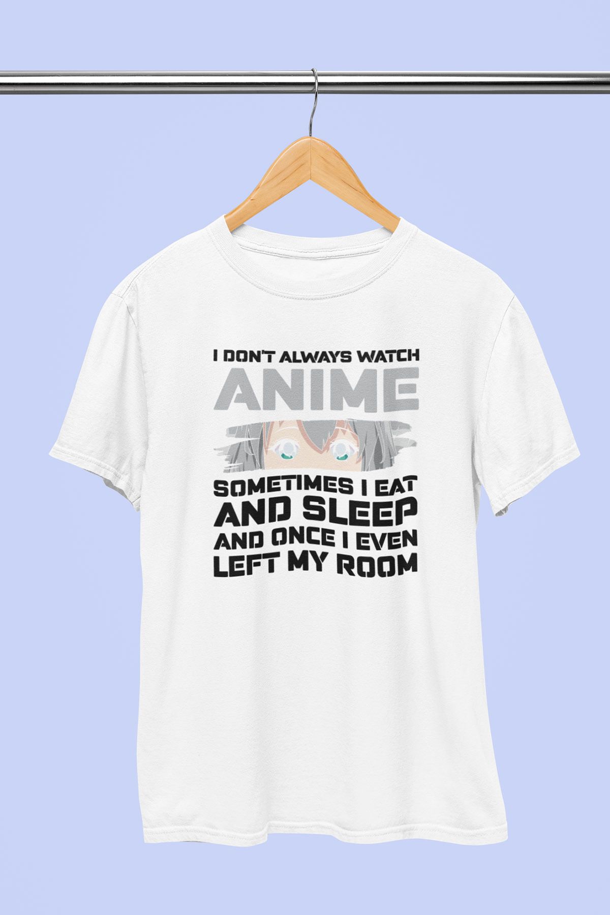 giftkonsept Anime Sometimes I Eat And Sleep Anime Hediyelik %100 Pamuklu Regular Beyaz Tişört