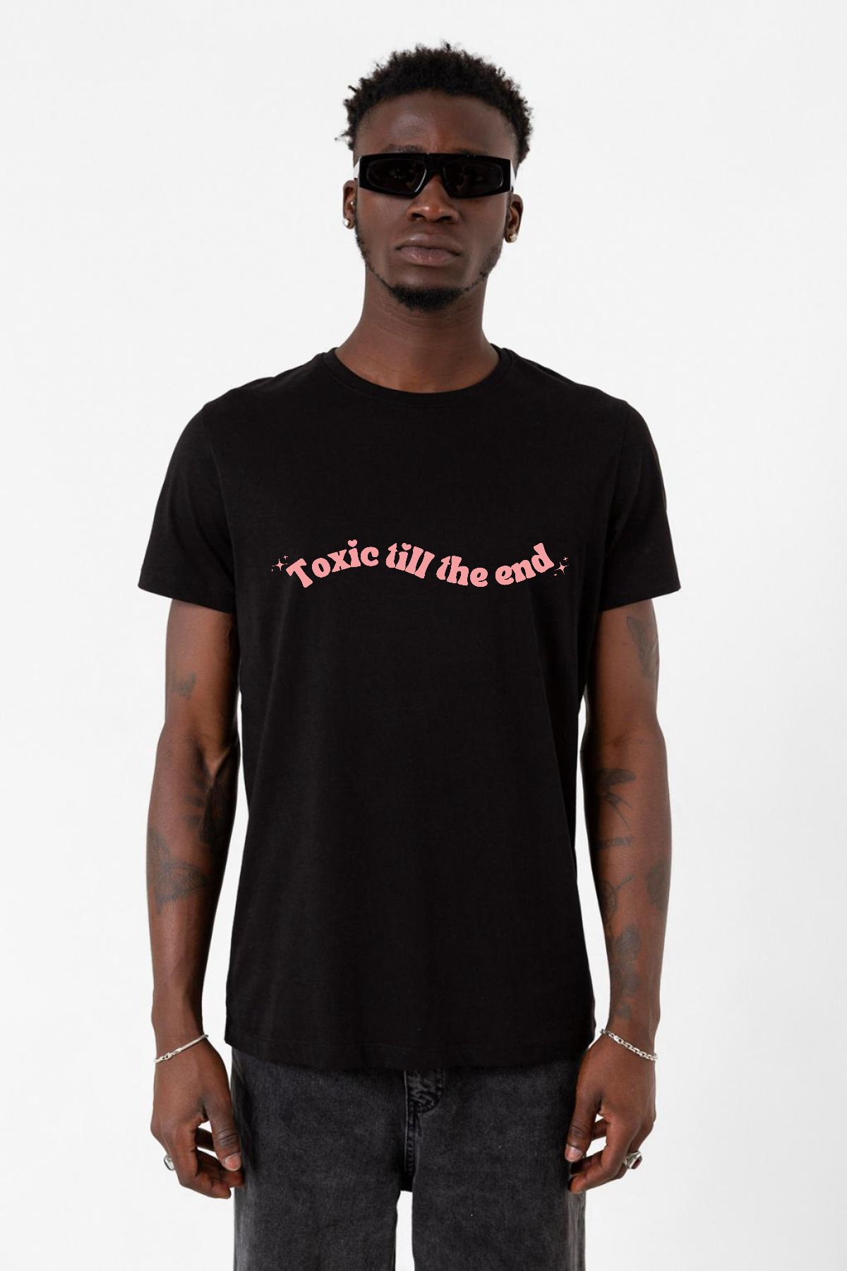 Tshirthane Rose Toxic Till The End Siyah Erkek Tshirt