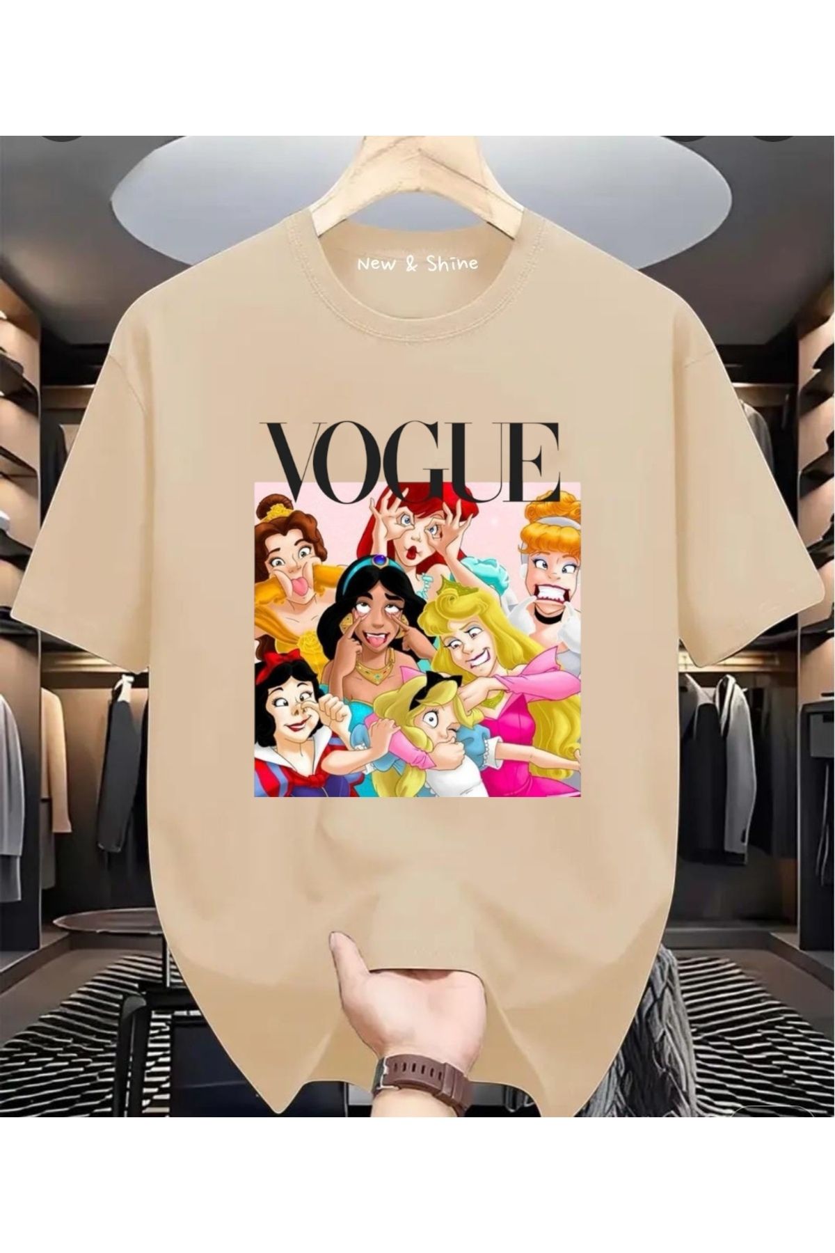 New Shine Prensesler Baskılı Oversize T-Shirt