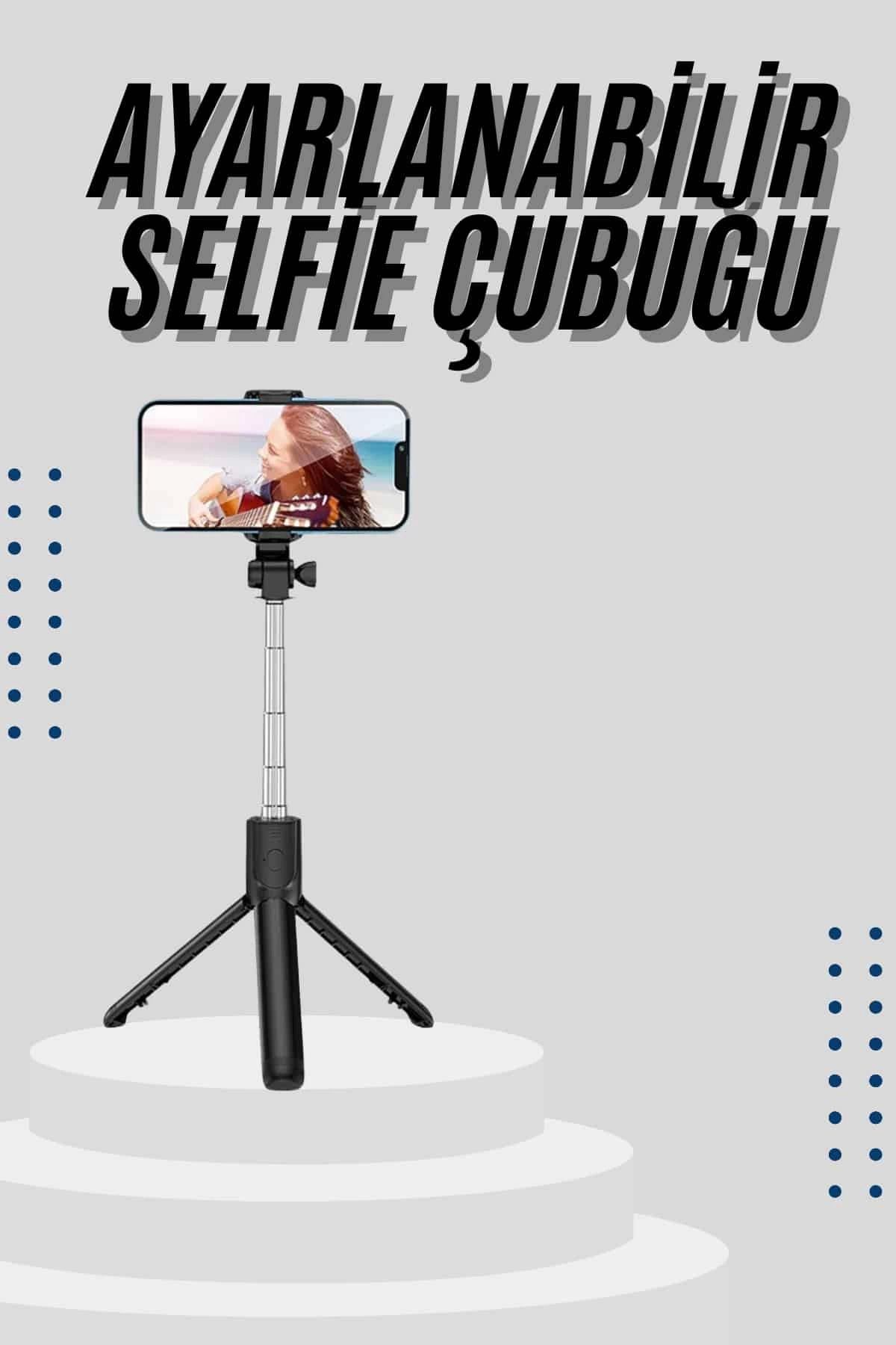 ÇAVDAR Tripod Selfie Çubuğu Bluetooth Kumandalı Kablosuz Led Işıklı