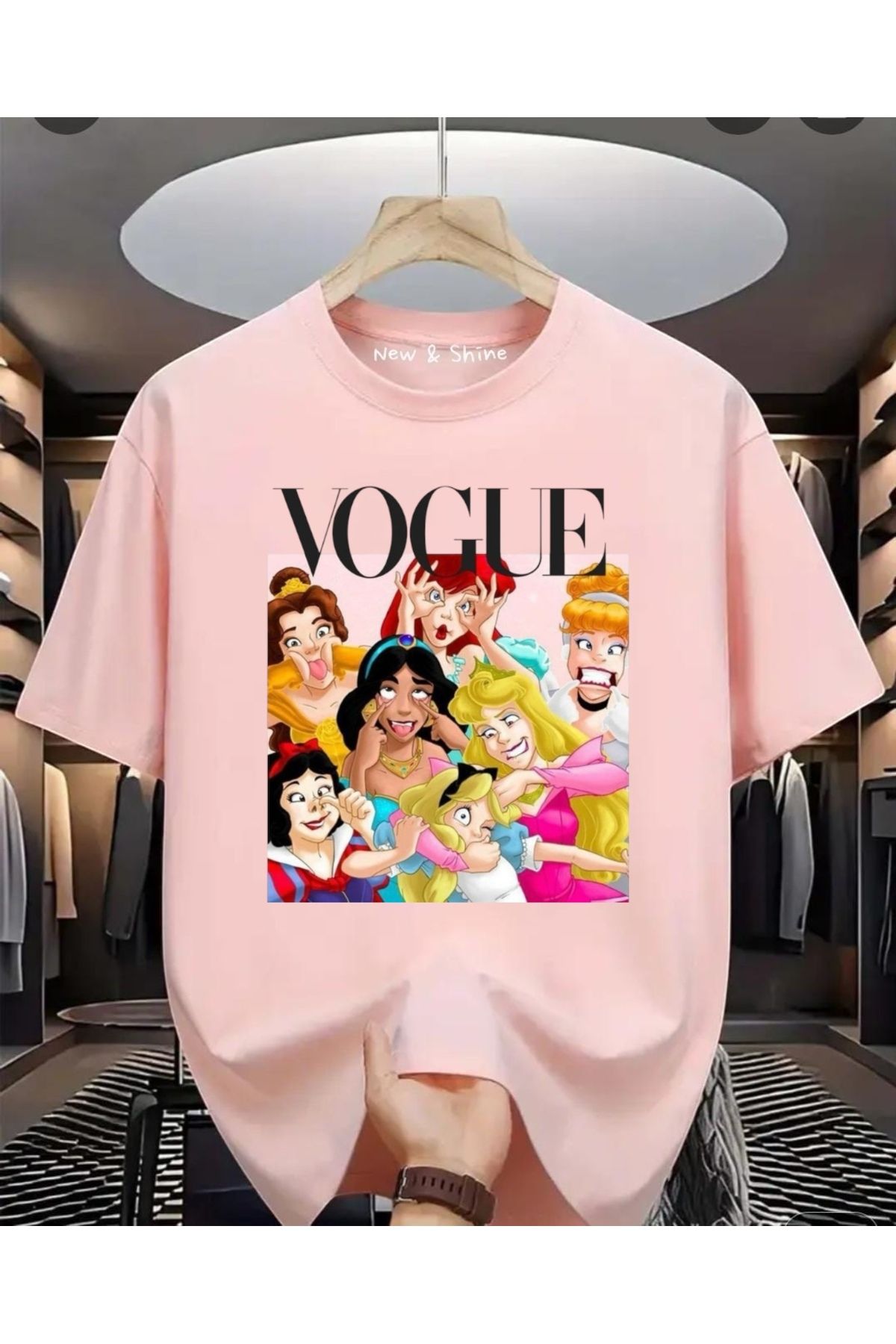 New Shine Prensesler Baskılı Oversize T-Shirt