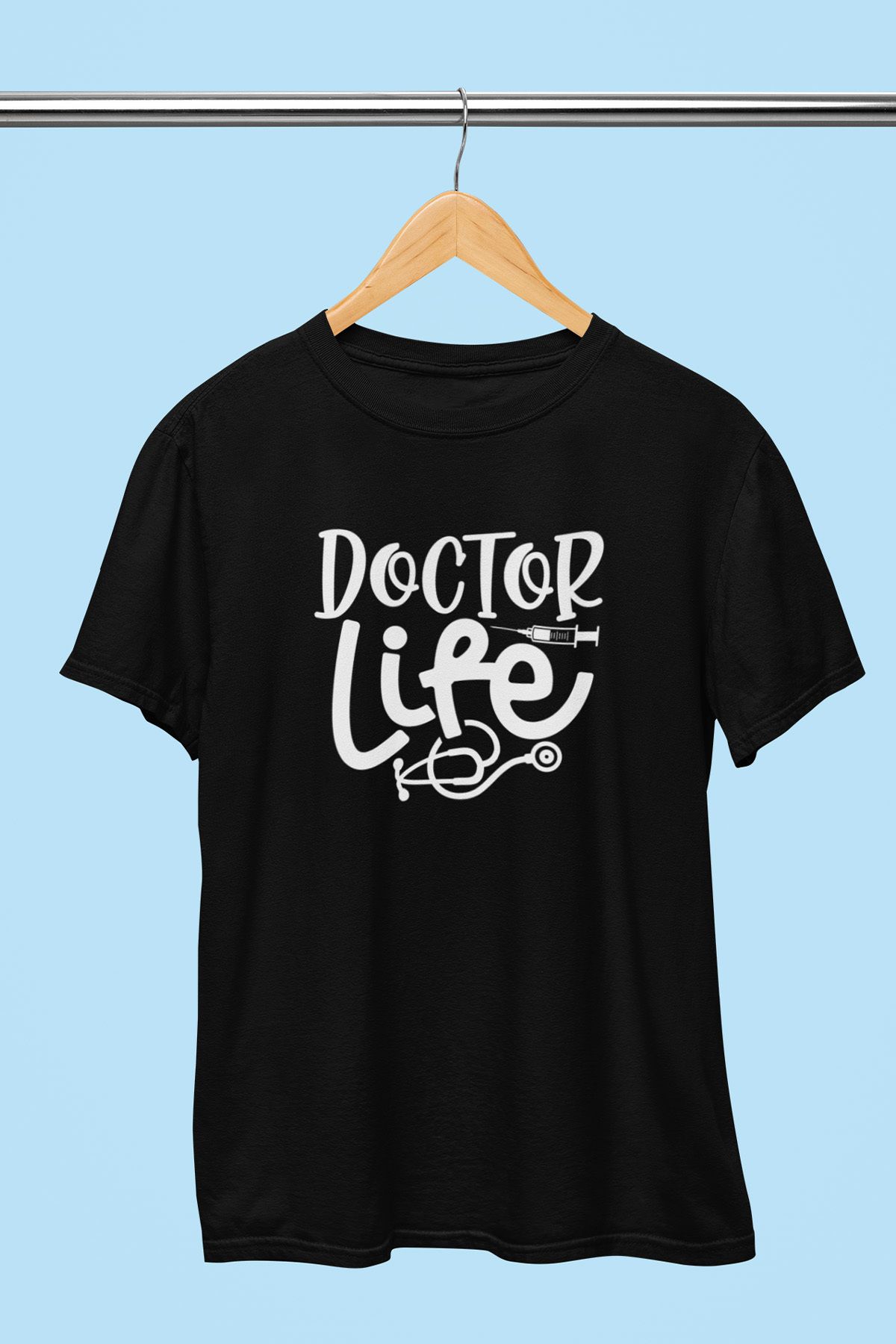 giftkonsept Doctor Life Doktor Hediyelik %100 Pamuklu Regular Siyah Tişört