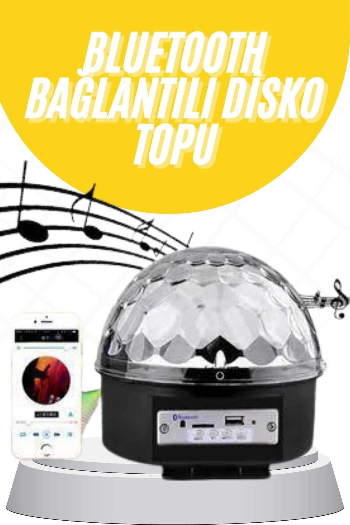 Heez Disko Topu Renkli Işıklı Lazer Parti Bluetooth Bağlantılı Led Küre