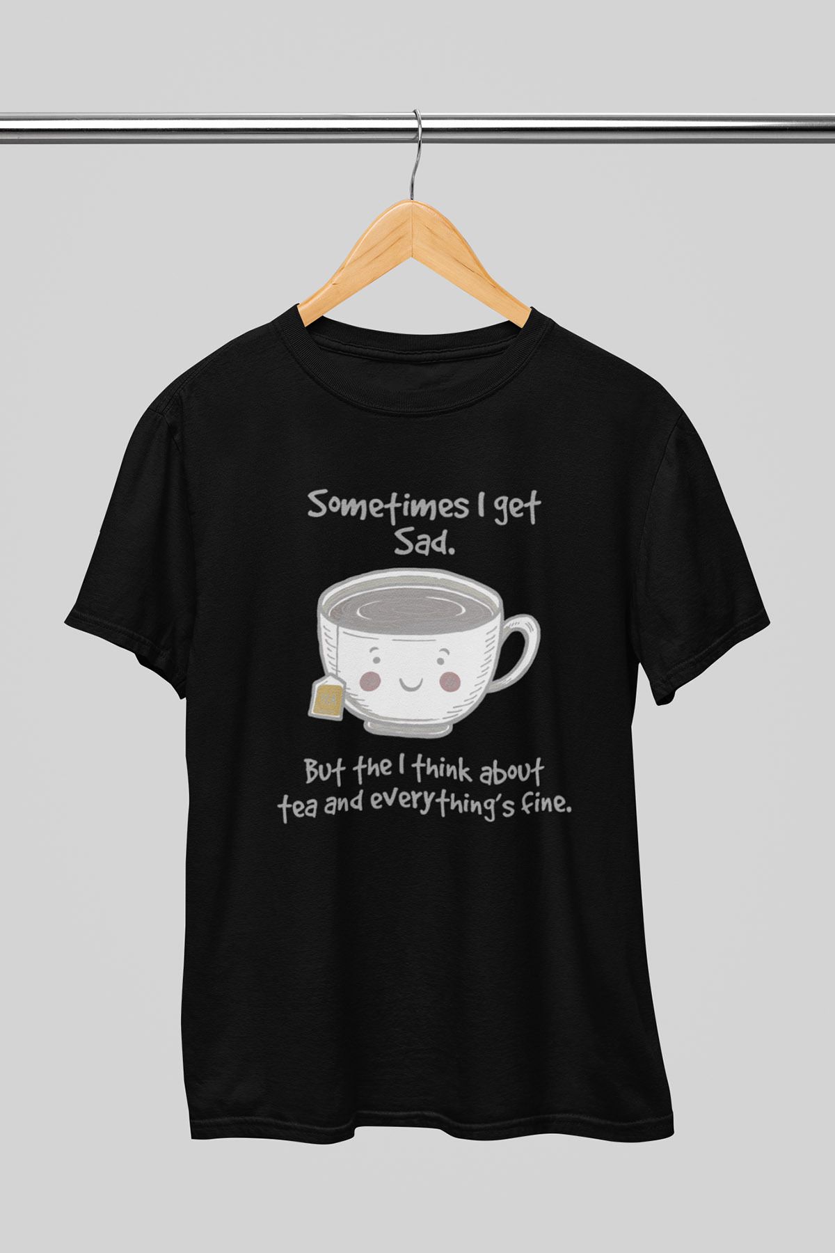 giftkonsept Some Times I Get Sad Komik Hediyelik %100 Pamuklu Regular Siyah Tişört