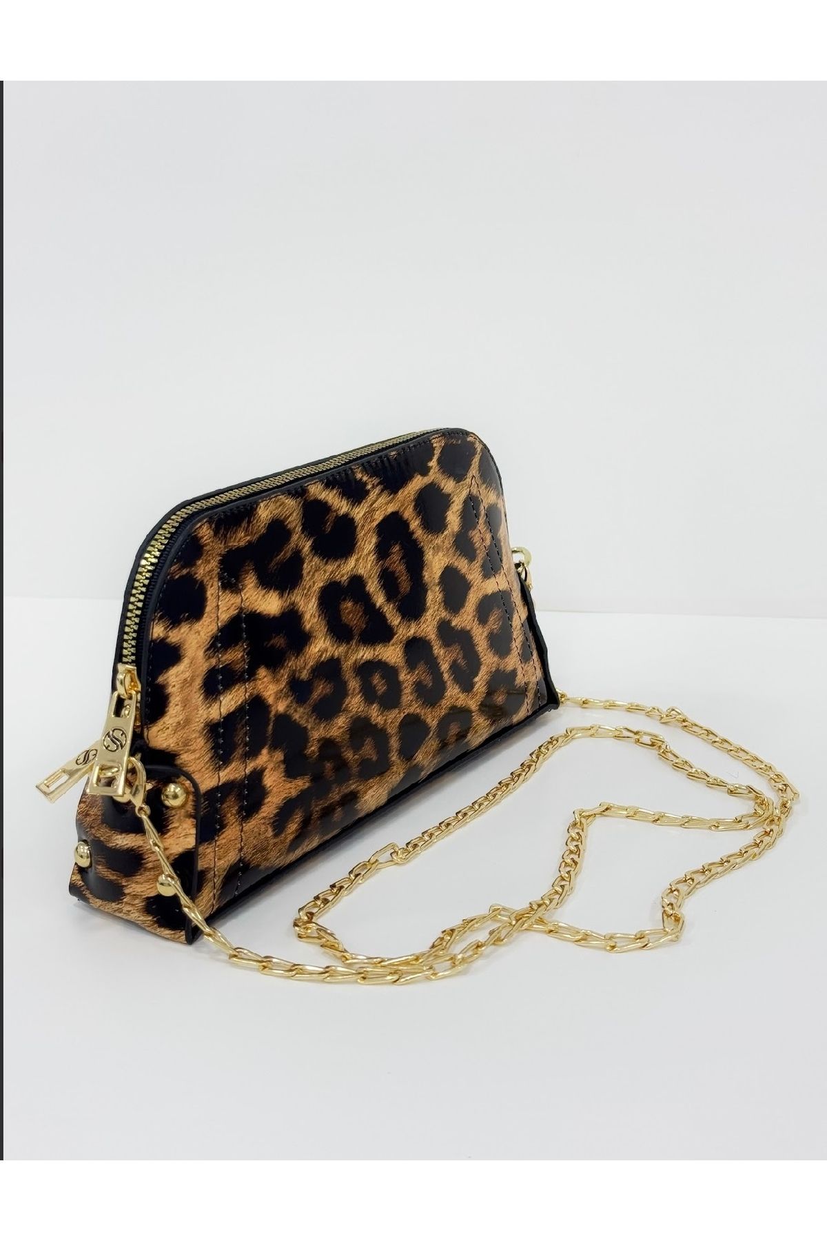 Sanmorris Leopar desen zincirli kadın çanta