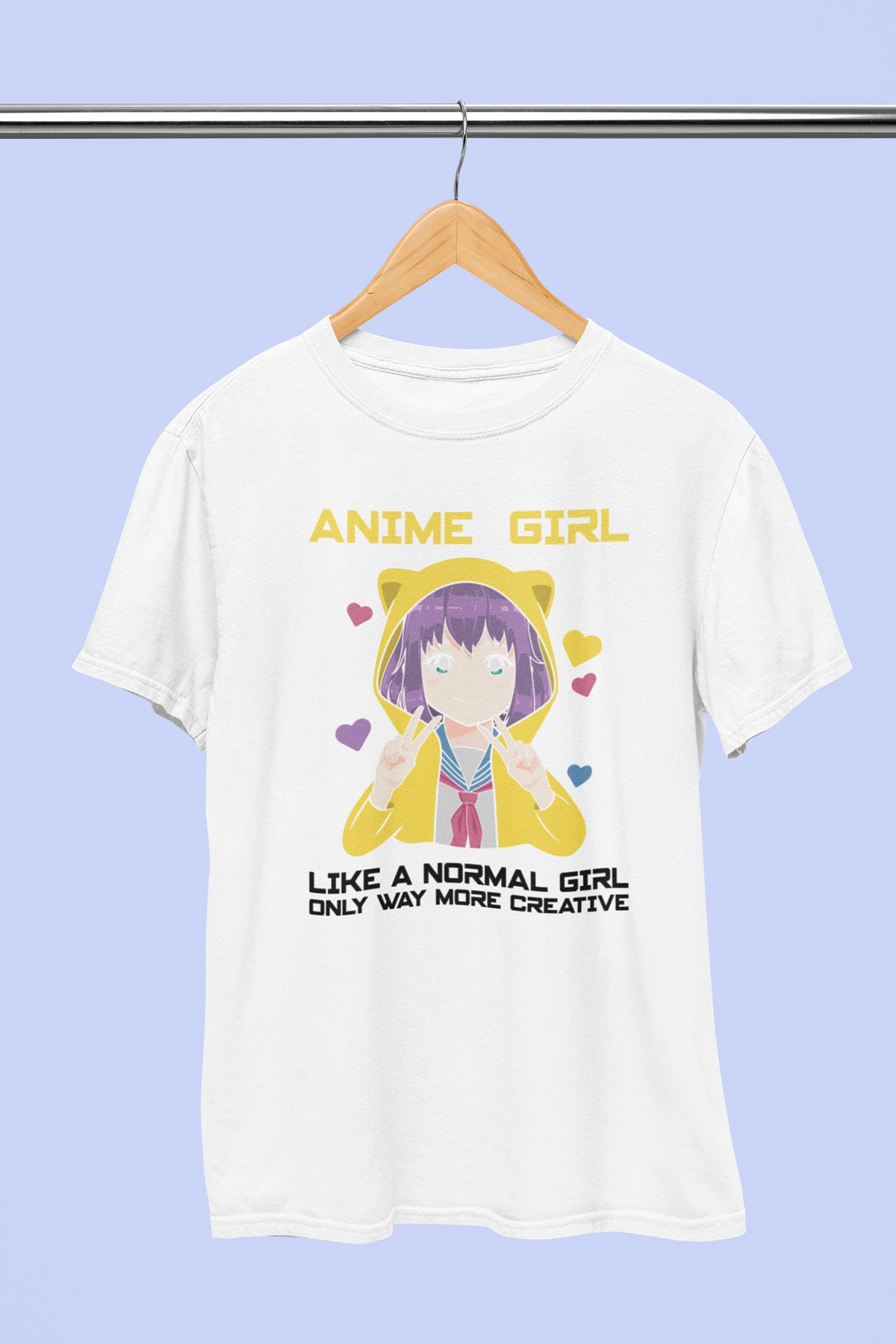 giftkonsept Anime Girl More Creative Anime Hediyelik %100 Pamuklu Regular Beyaz Tişört