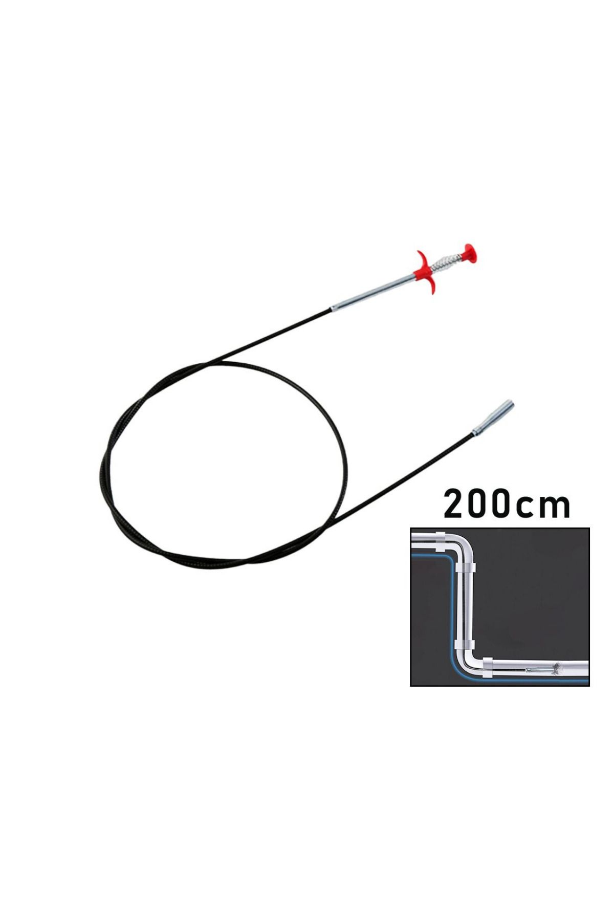 ibico 200 cm Pratik Kıskaçlı Clamp Tıkalı Lavabo, Evye, Küvet ve Gider Boruları Açma Aparatı