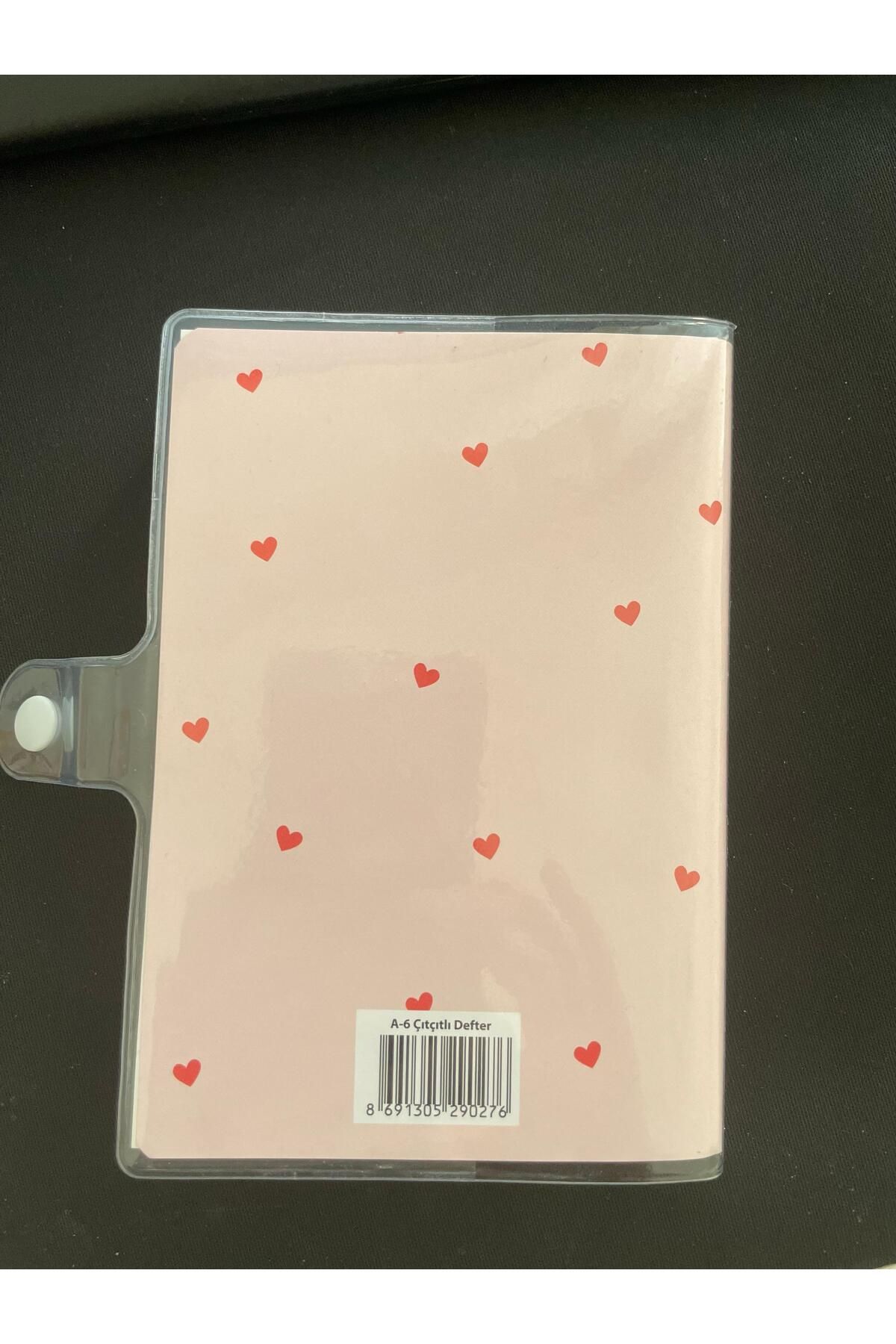Buka Plus Çanta boy çıtçıtlı A6 kalp desenli defter/ Ajanda
