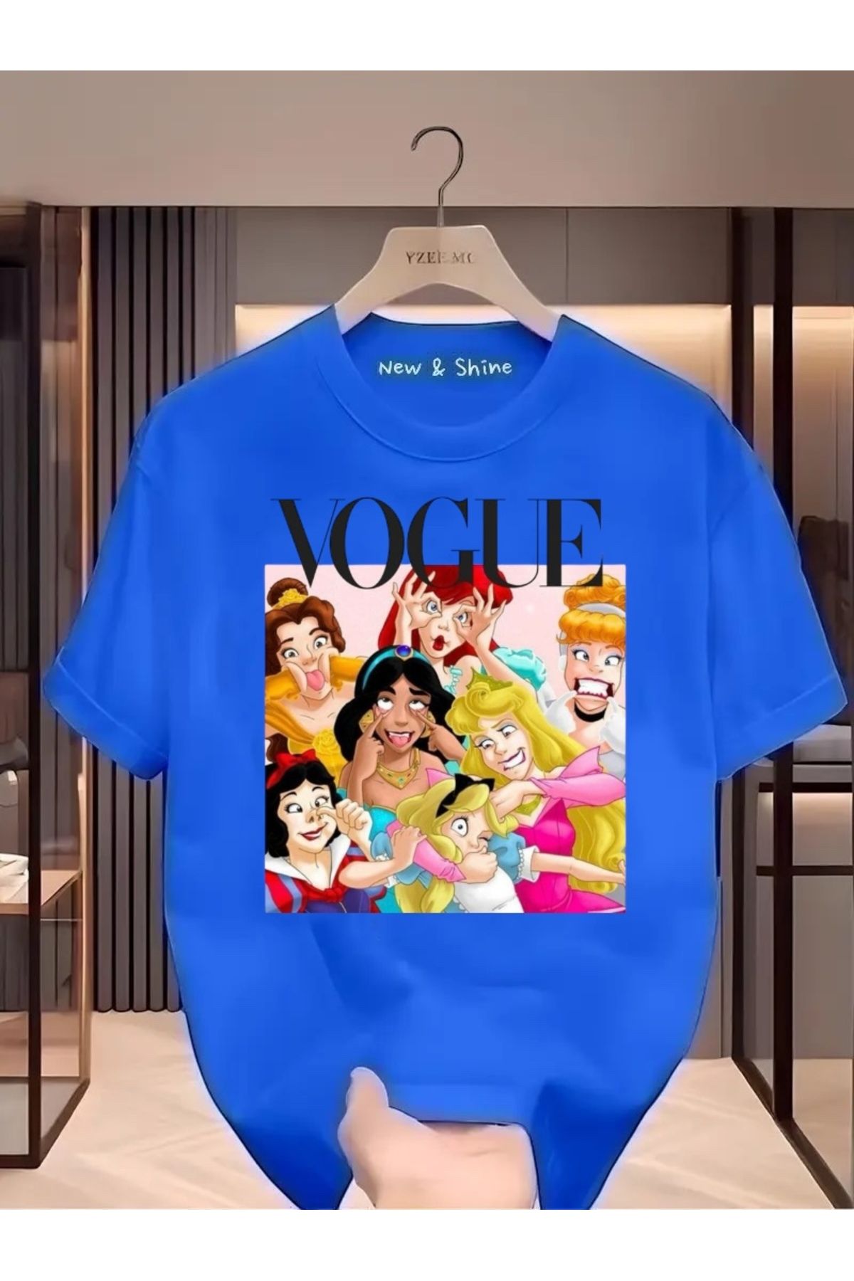 New Shine Prensesler Baskılı Oversize T-Shirt