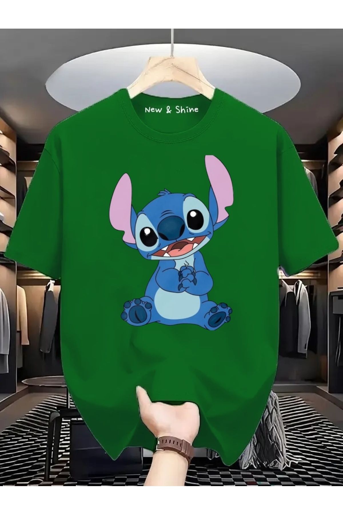 New Shine Stitch Baskılı Oversize T-Shirt