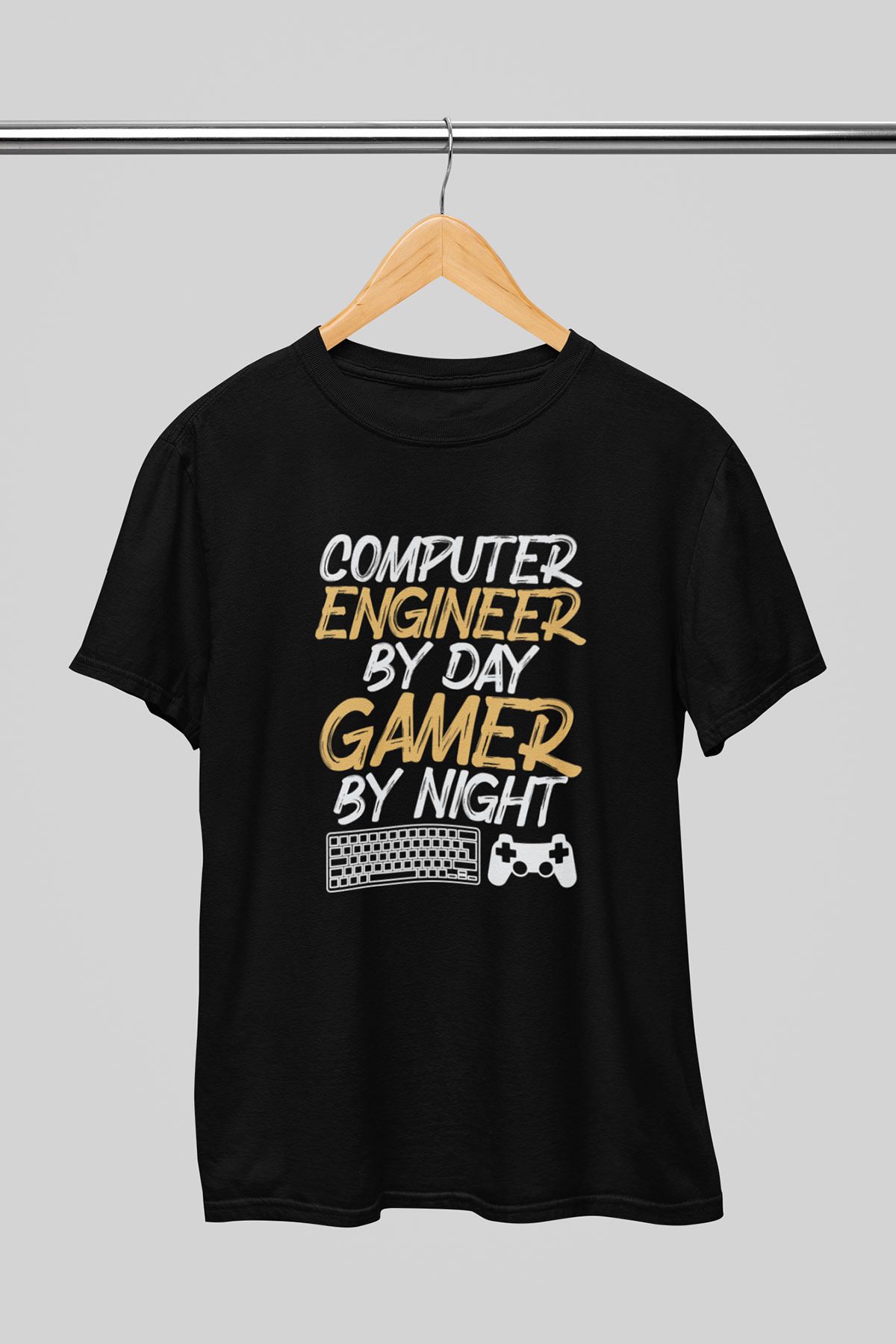 giftkonsept Computer Engineer Bilgisayar Mühendisi Yazılımcı Hediyelik %100 Pamuklu Regular Siyah Tişört