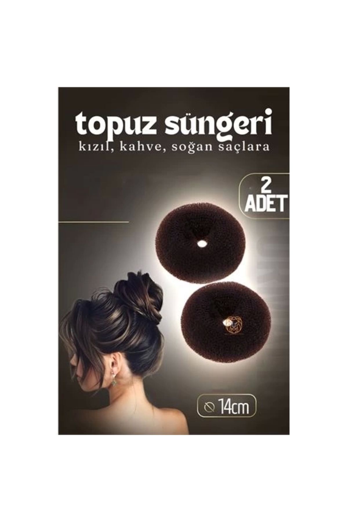 İnnMerry ModaCar Kahve Saç Topuz Süngeri 2 ADET 14 CM Çap 6 cm Kalınlık