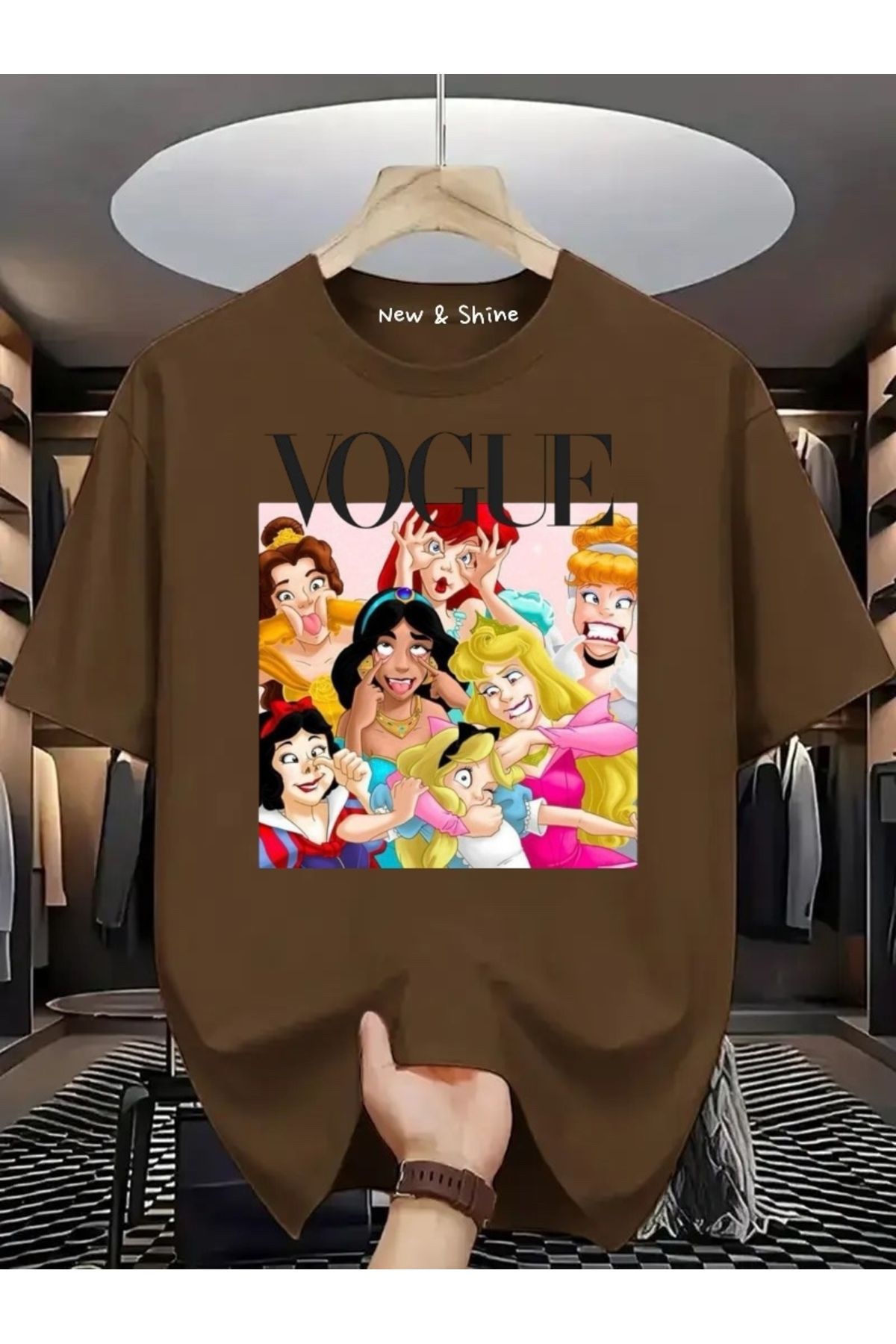 New Shine Prensesler Baskılı Oversize T-Shirt