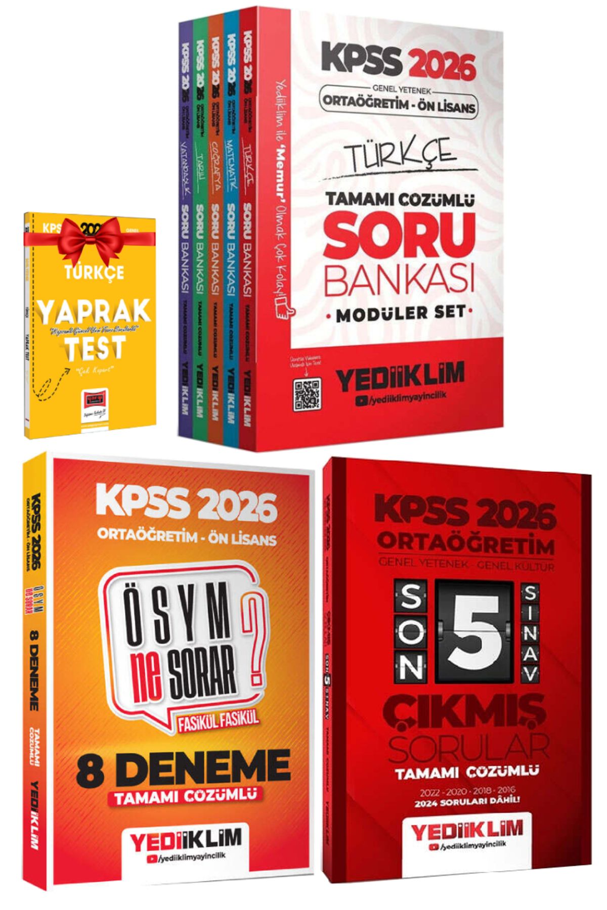 Yediiklim Yayınları 2026 Yediiklim KPSS Ortaöğretim Ön Lisans Konu Anlatım+Ortaöğretim Ön Lisans Deneme+Çıkmış Sorular