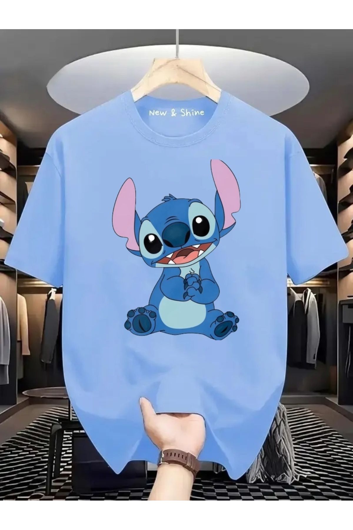 New Shine Stitch Baskılı Oversize T-Shirt