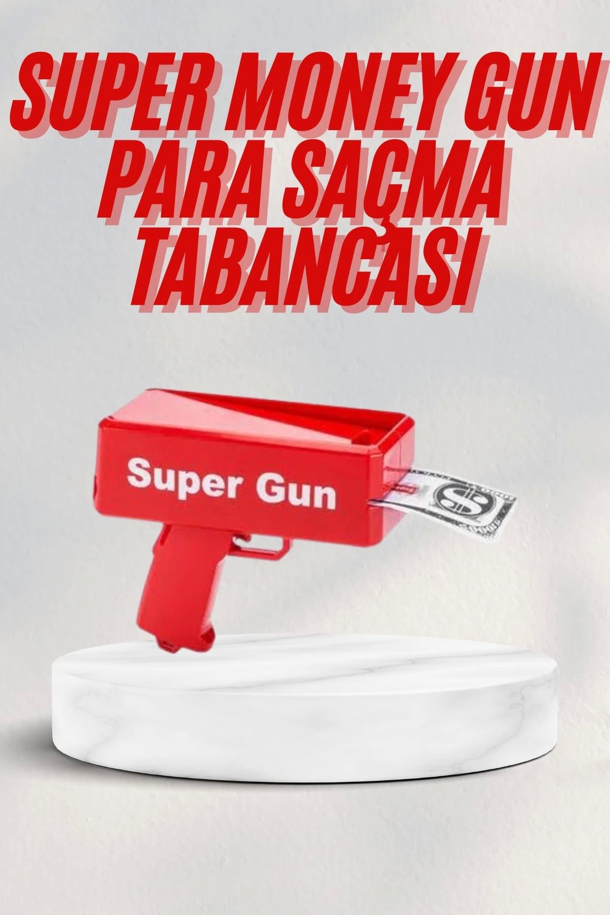 MELFSHOP Kırmızı Parti Oyuncağı Para Saçma Fırlatma Tabancası Makinesi Super Money