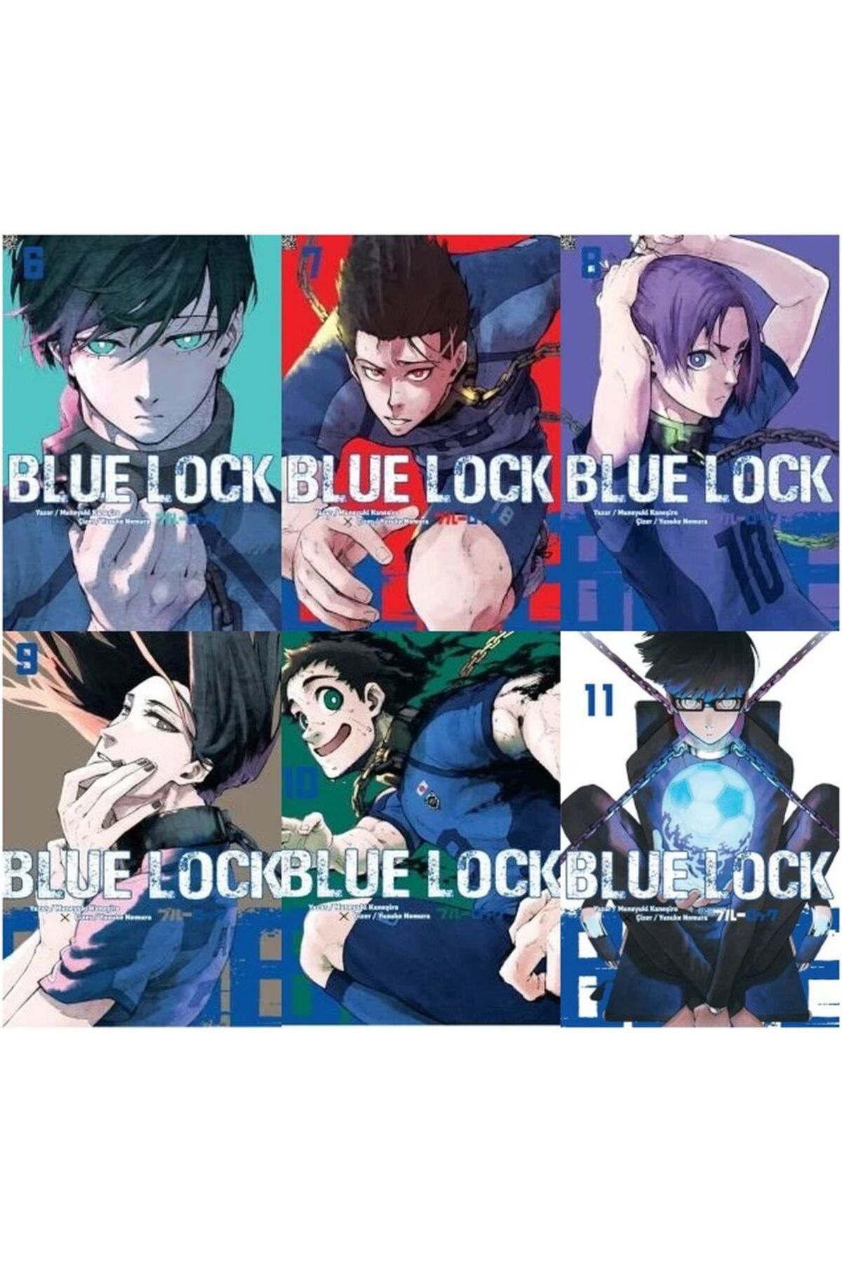 Komikşeyler Yayıncılık Blue Lock 6-7-8-9-10-11 manga seti (6 kitap) 1 adet anime poster hediyeli