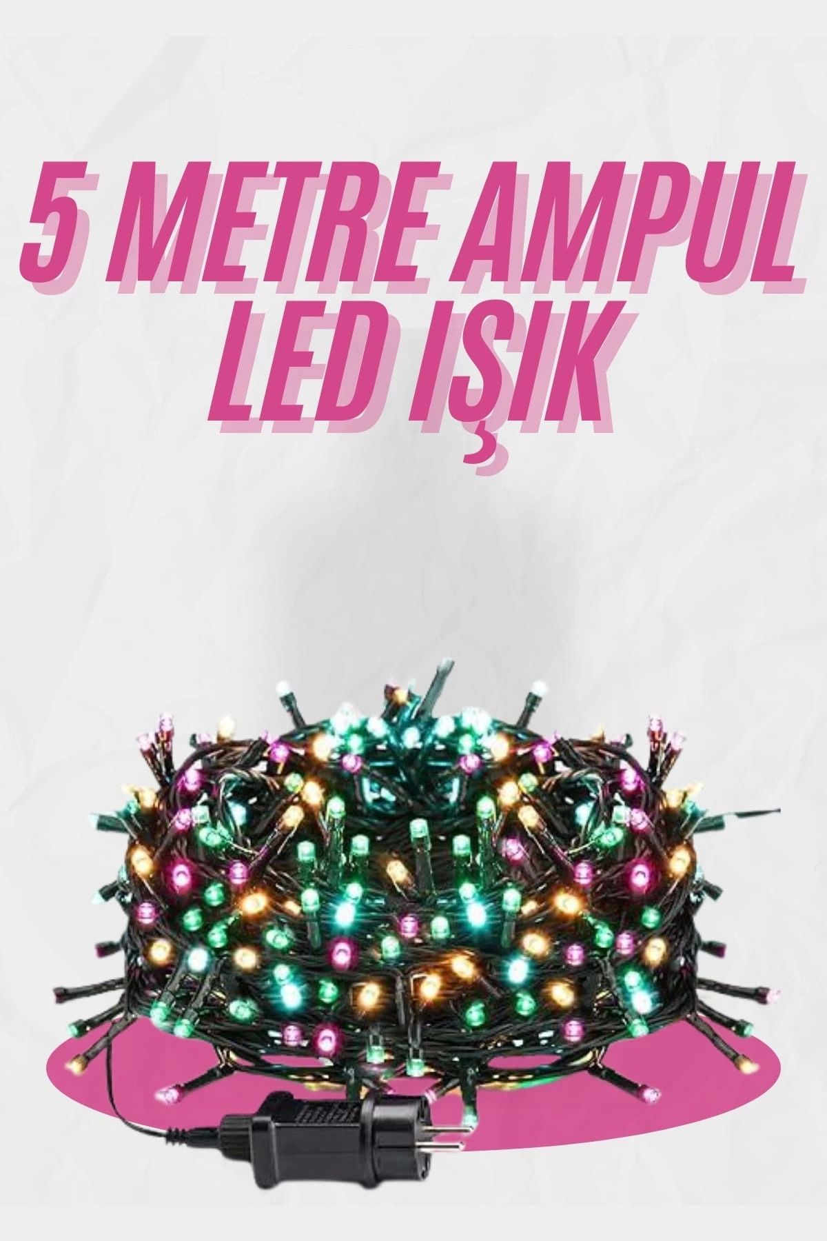 hayalimsah 5 Metre Ampul LED Işık Renkli RGB Çok Renkli Led Aydınlatma
