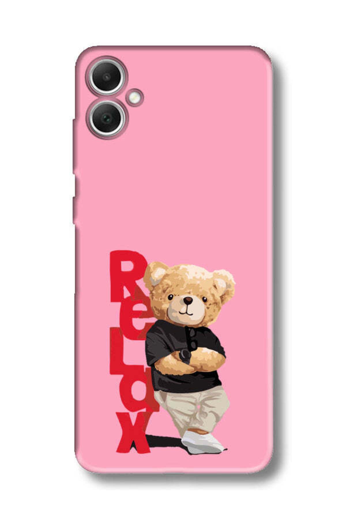 frondcase Samsung A05 Teddy Bear Relax Pembe Telefon Kılıfı