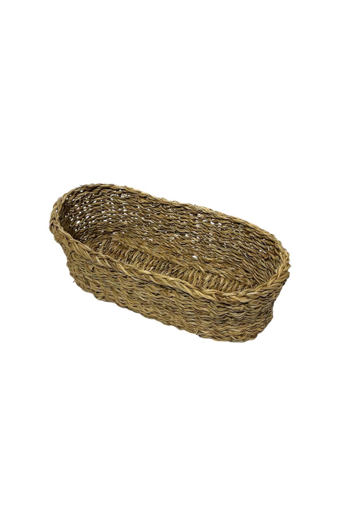 CasaLinda Hasır Dikdörtgen Çok Amaçlı Sepet 30x12x8 cm 5014