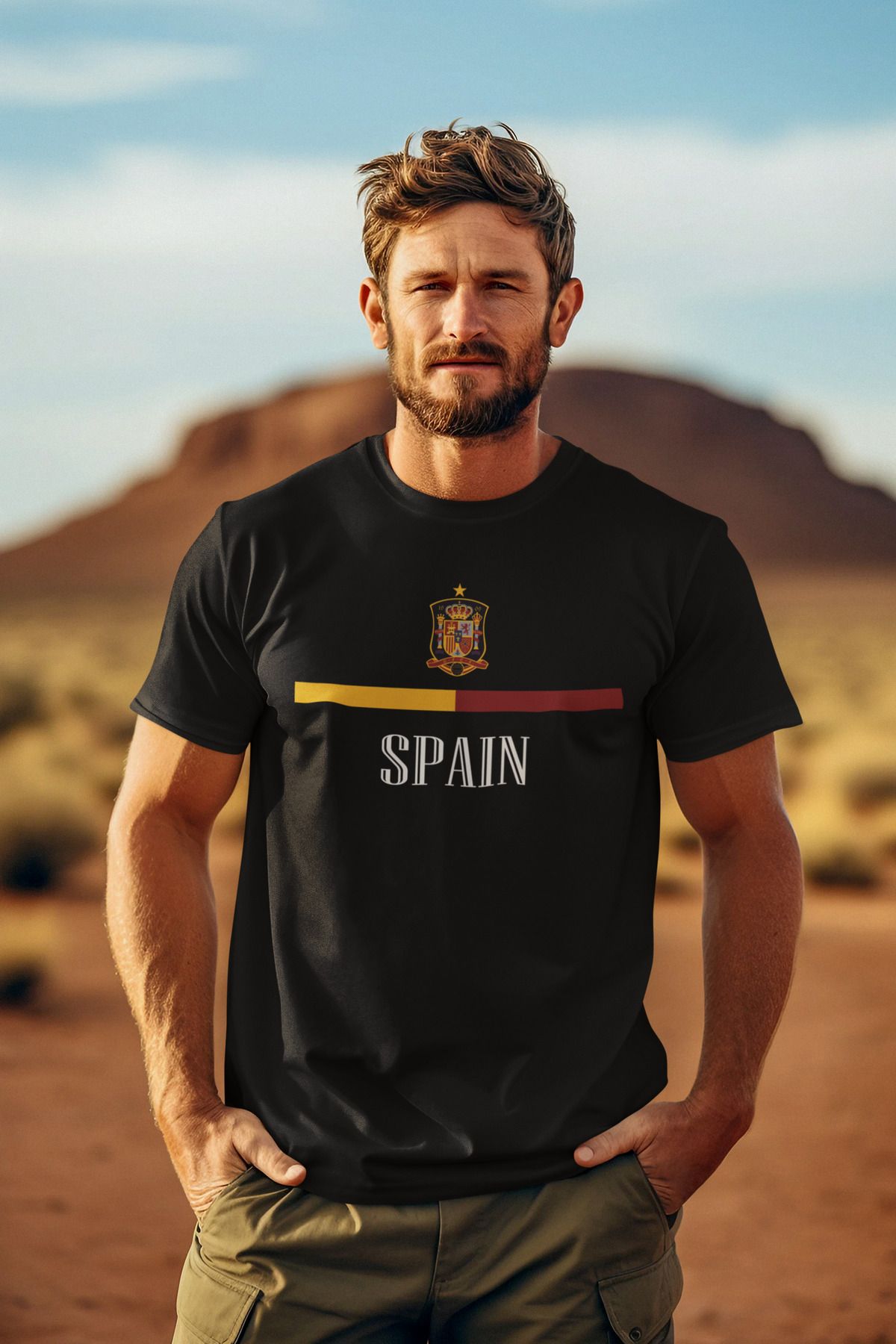 Biy Store İspanya milli takım forma baskılı spain unisex kısa kollu kadın erkek tişört t-shirt