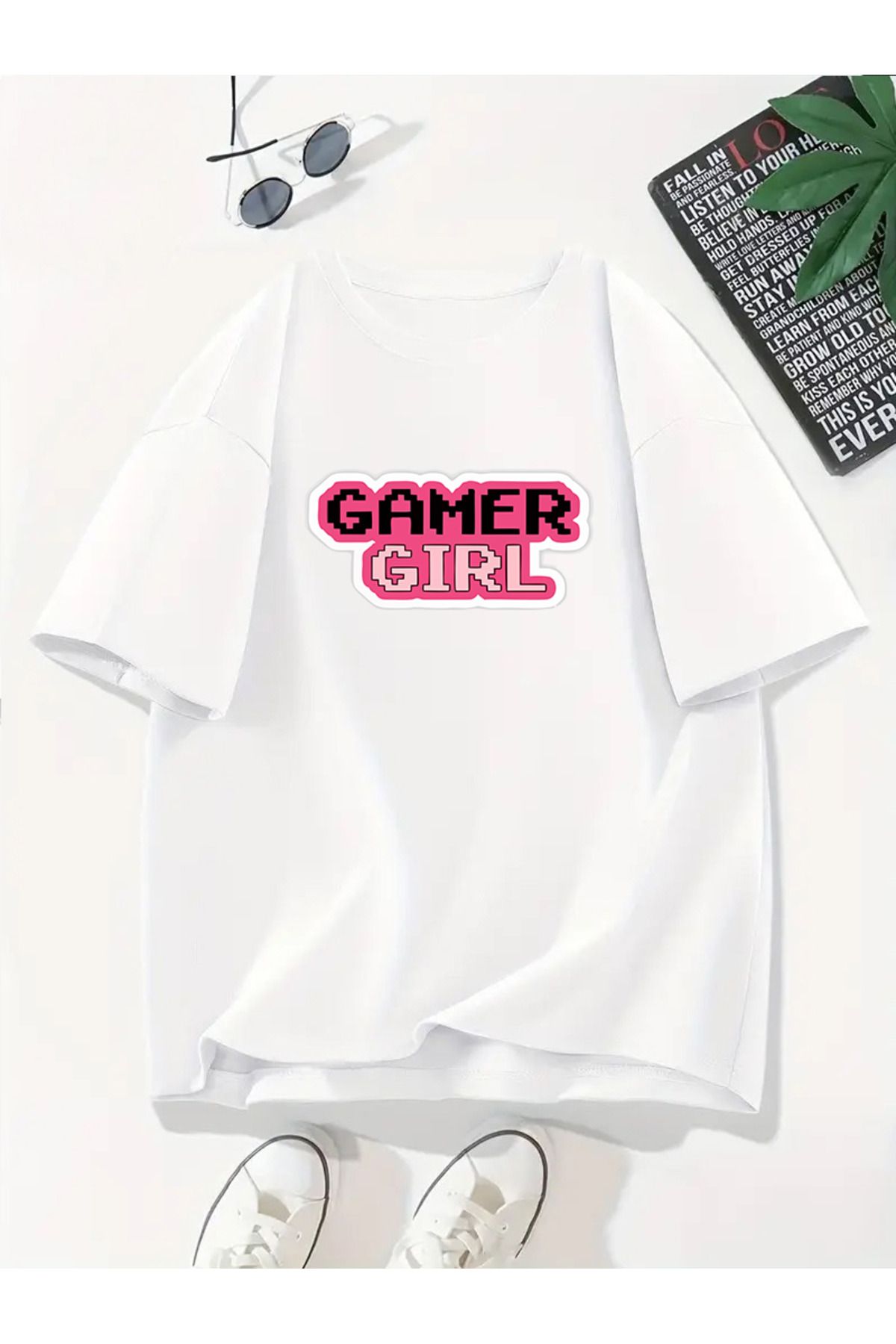 MODA Unisex Oversize Kalıp Gamer Girl Baskılı T-Shirt
