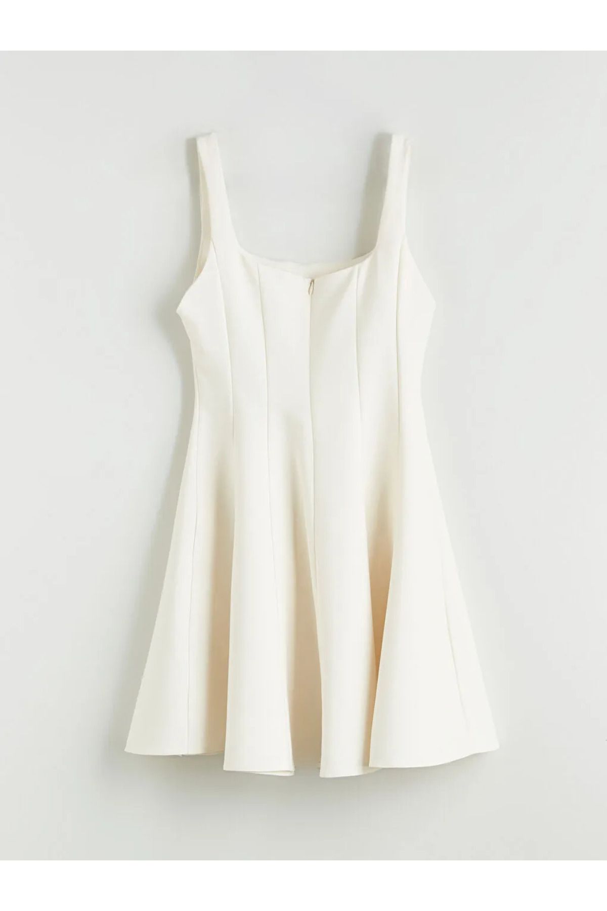 LCW Vision Ekru U Yaka Peplum Mini Elbise - 4