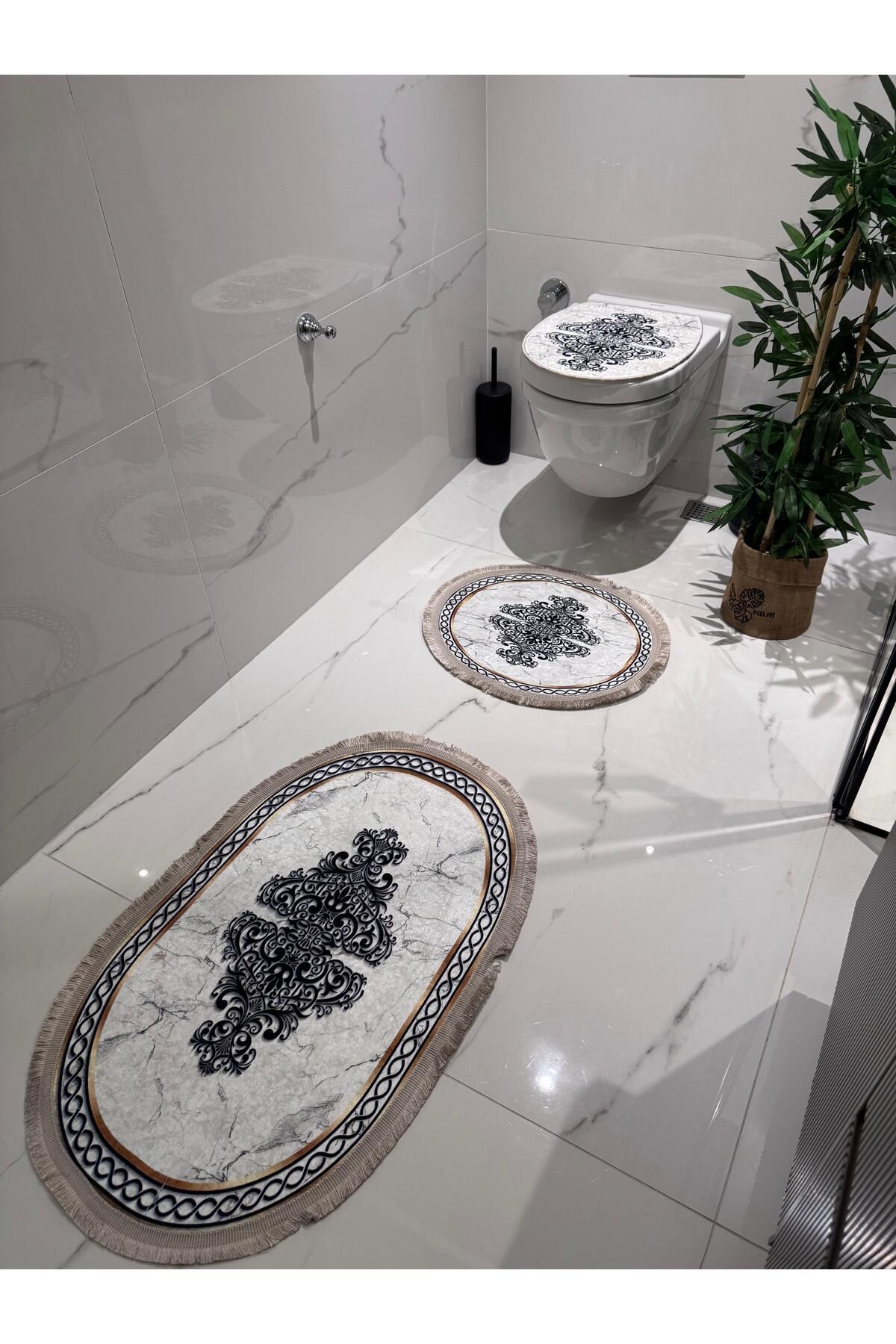 d'niss home touch of nature in your home D'NISS 3 Parça Banyo Paspası