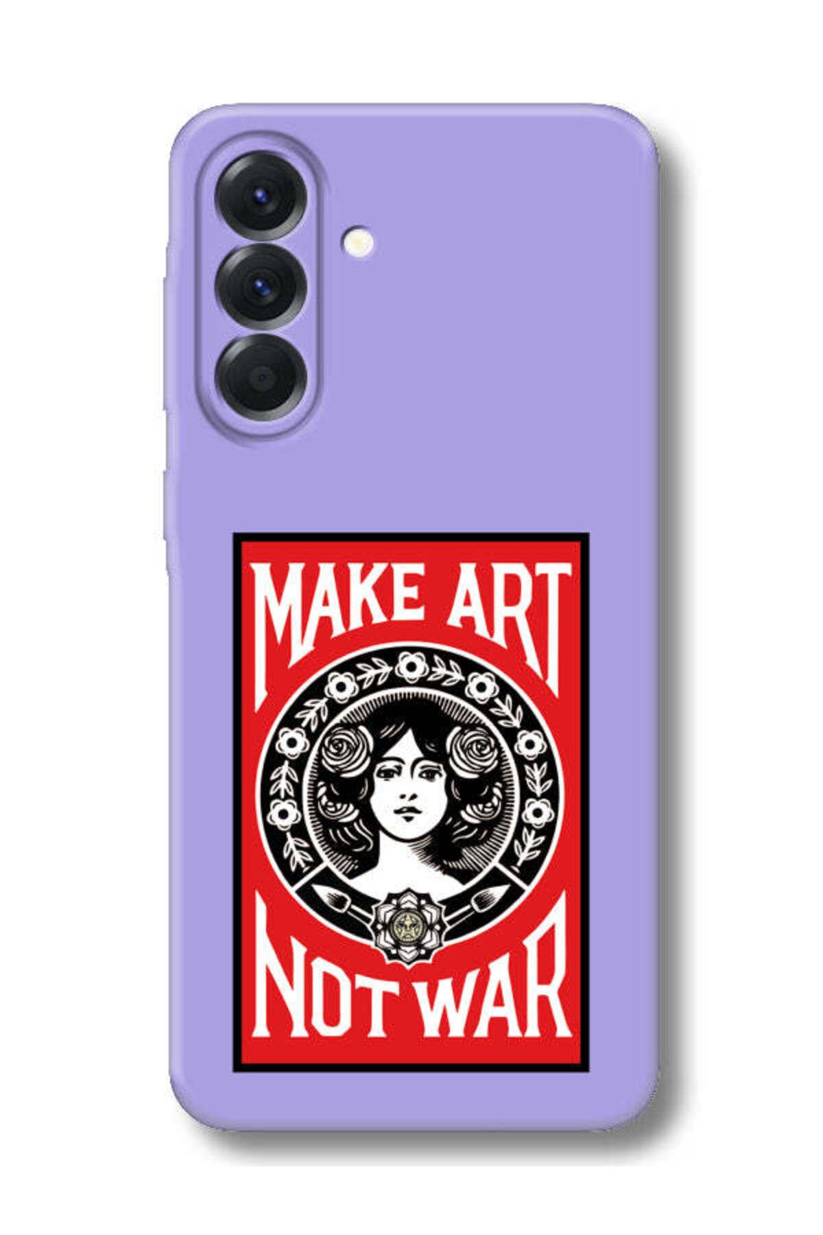 frondcase Samsung A56 Make Art Not War Lila Telefon Kılıfı