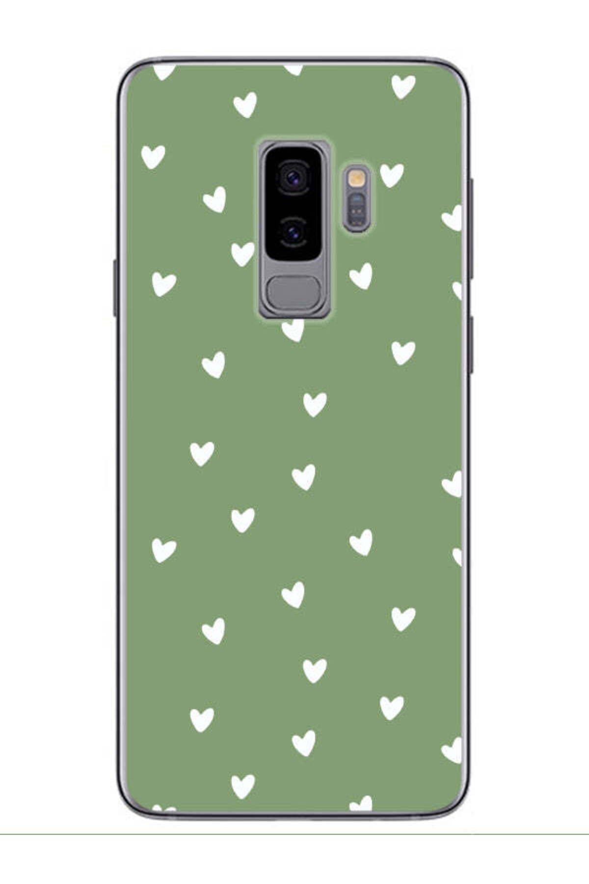 frondcase Samsung S9 Küçük Kalpler Yeşil Telefon Kılıfı