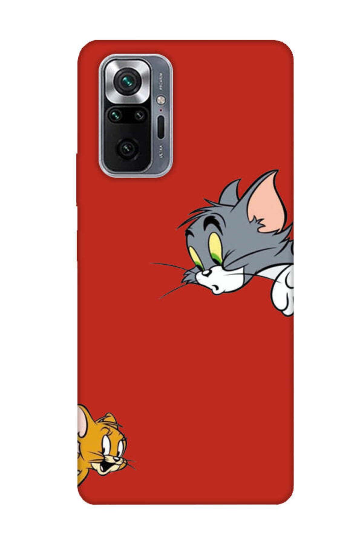 frondcase Redmi Note 10 Pro Tom And Jerry Kırmızı Telefon Kılıfı