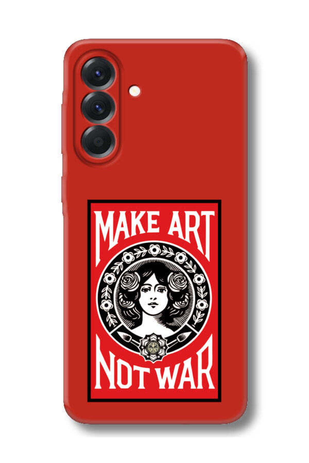 frondcase Samsung A56 Make Art Not War Kırmızı Telefon Kılıfı